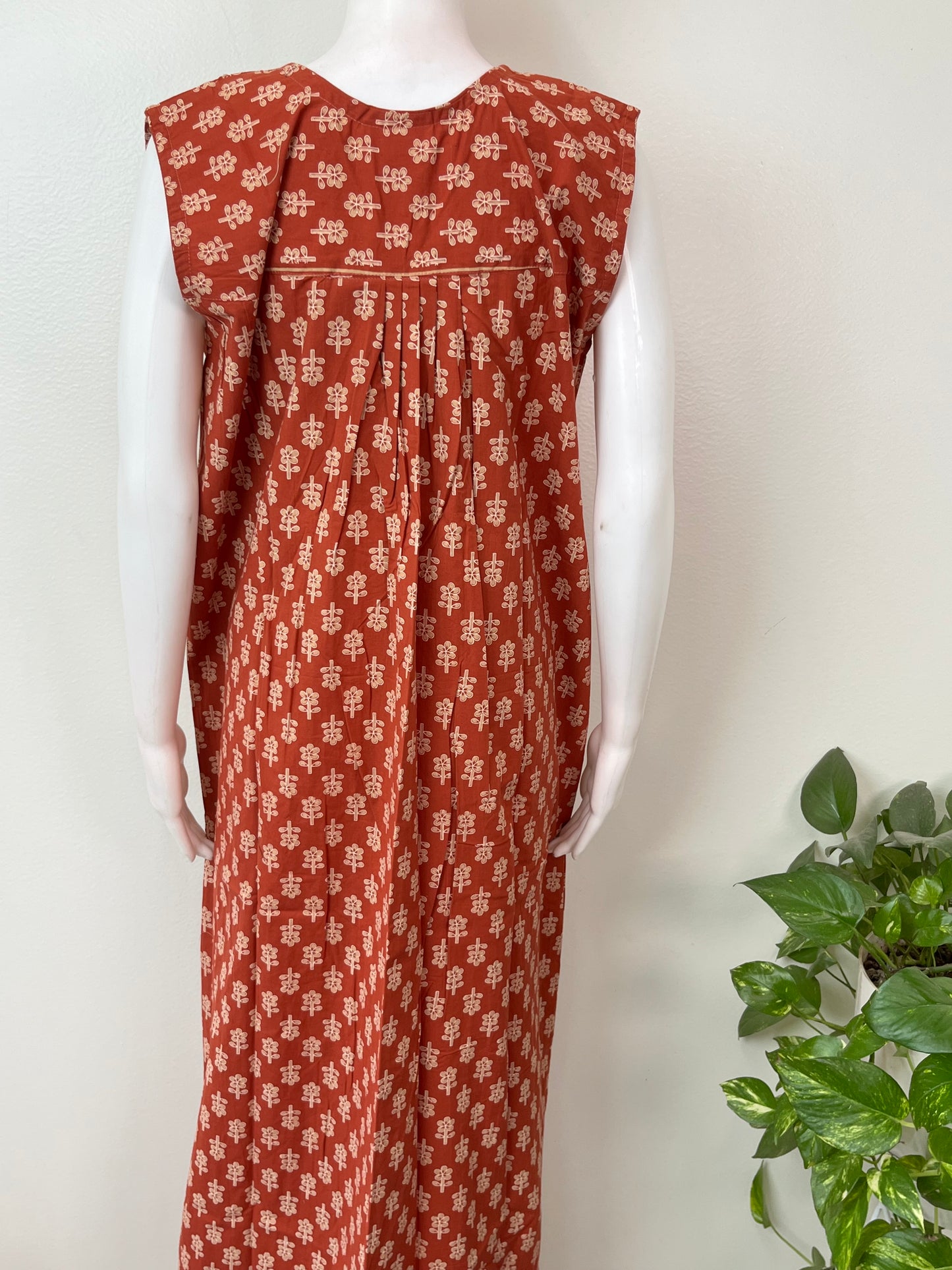 Orange Soft & Breathable Pure Cotton Nightgown