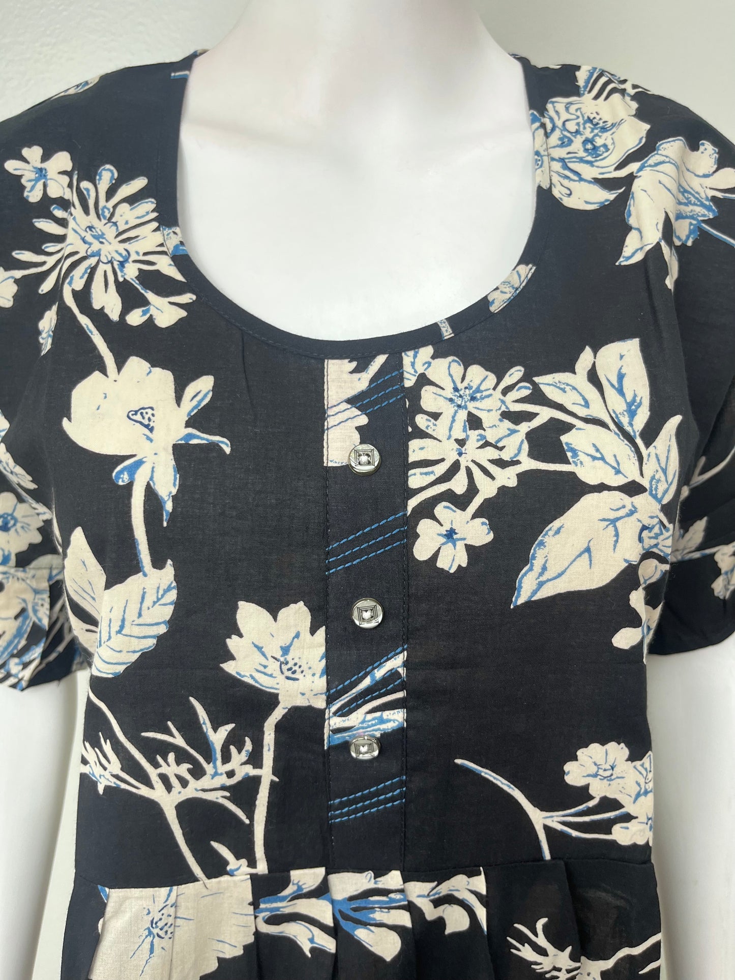 Black Frock Style Cambric Cotton Elegant Nighty