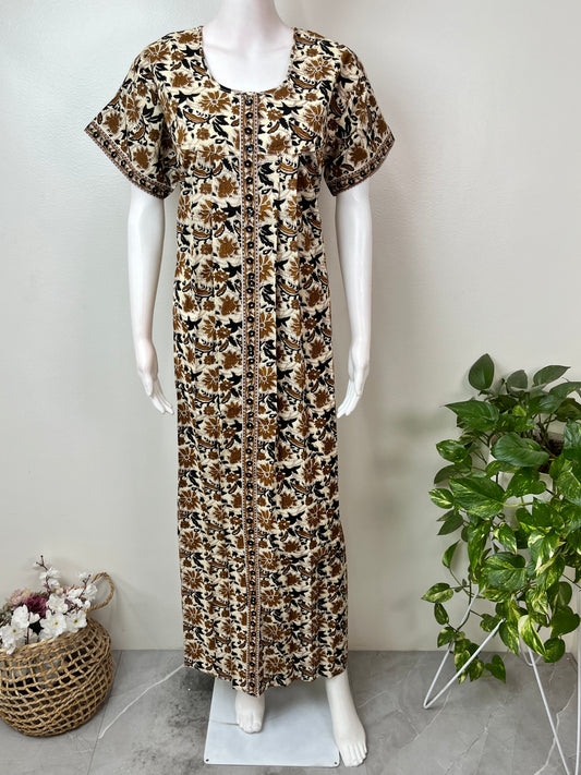 Crean Pure Cotton Front Open Nightgown