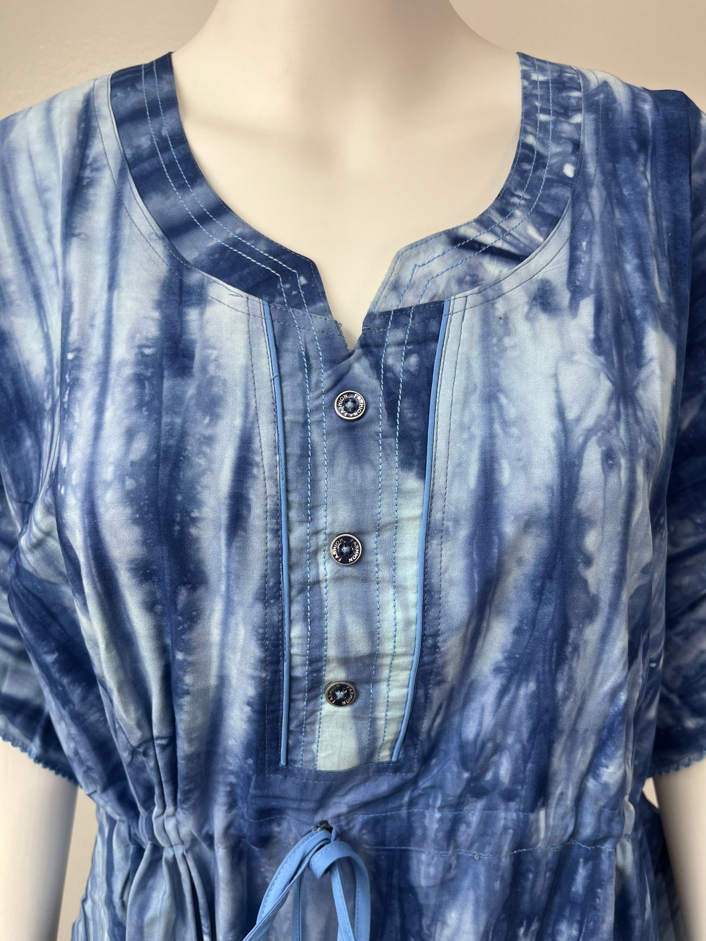 Denim Blue Premium Alpine Fabric Kaftan