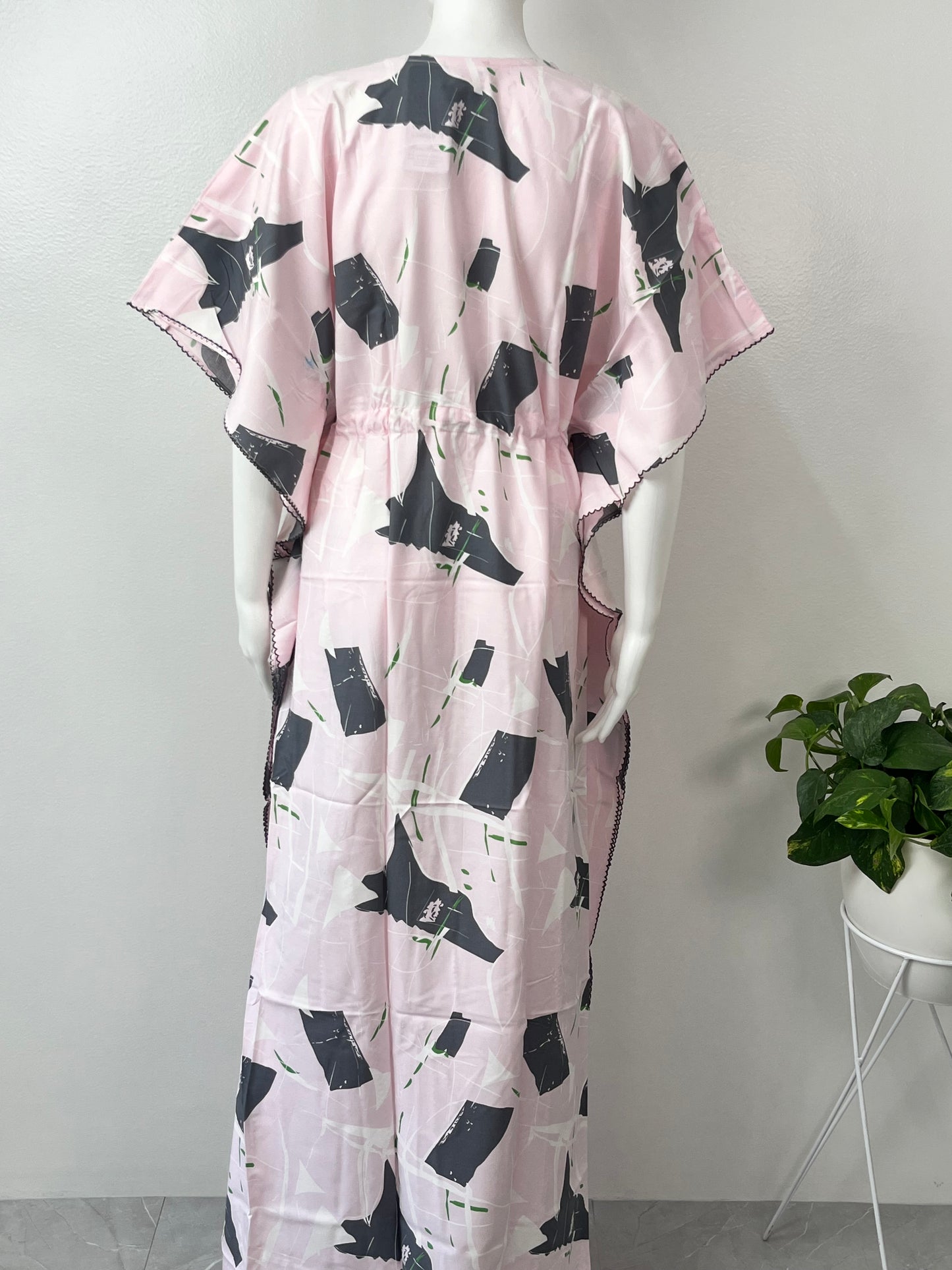 Baby Pink Soft Rayon Fabric Kaftan
