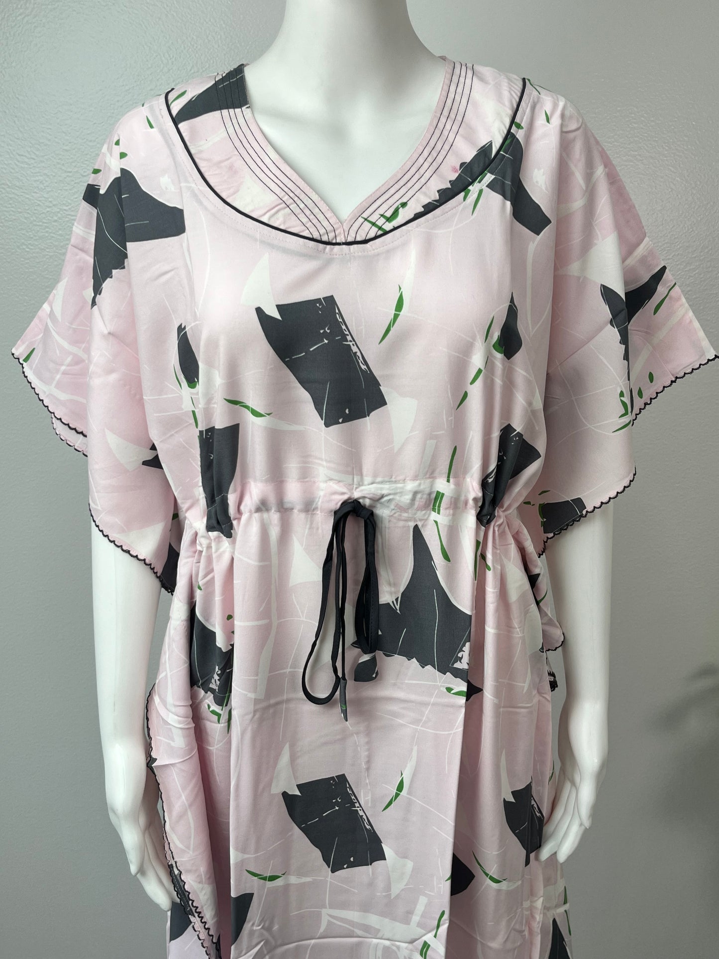 Baby Pink Soft Rayon Fabric Kaftan
