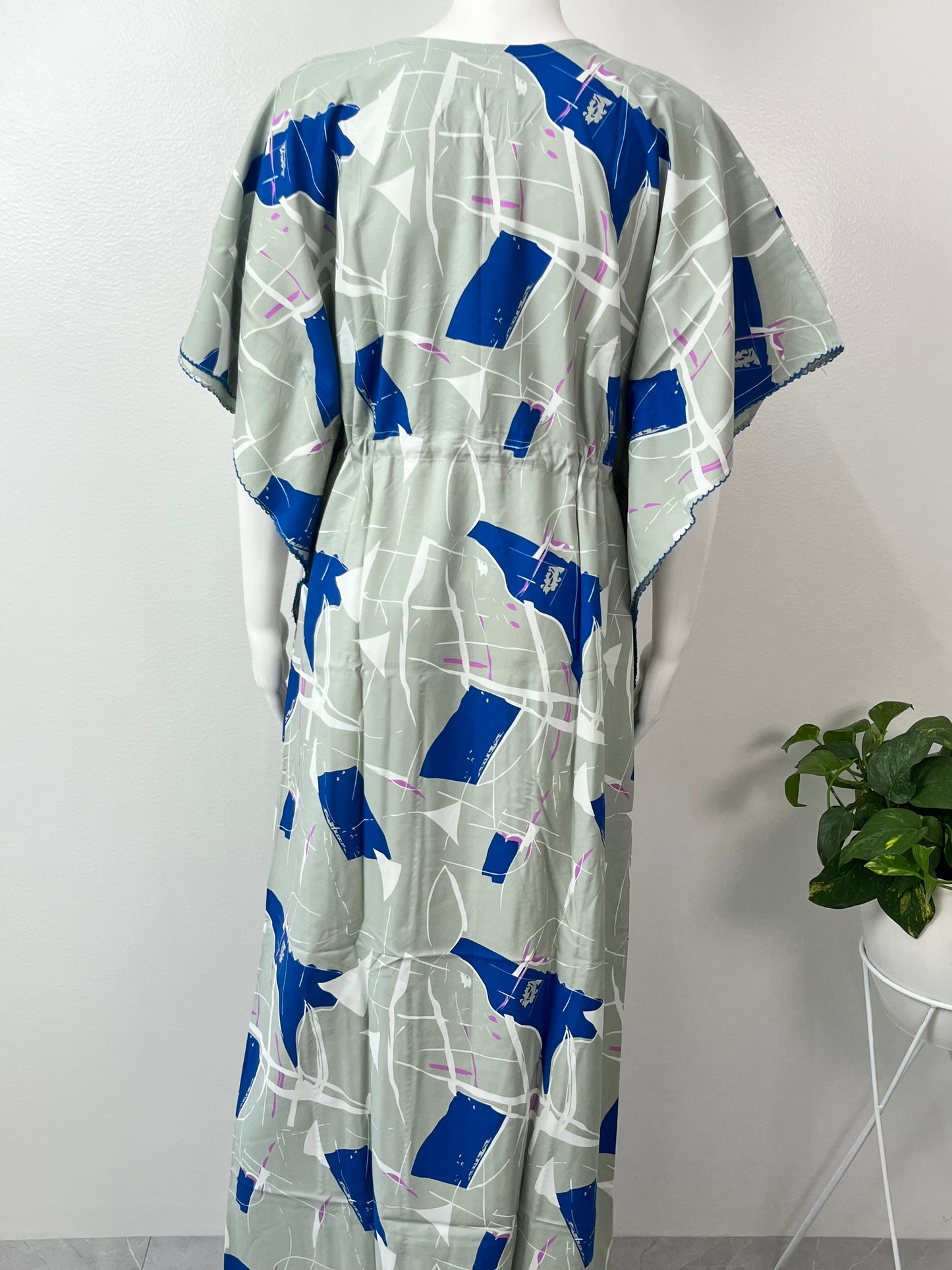 Grey Printed Rayon Kaftan Elegant & Classy