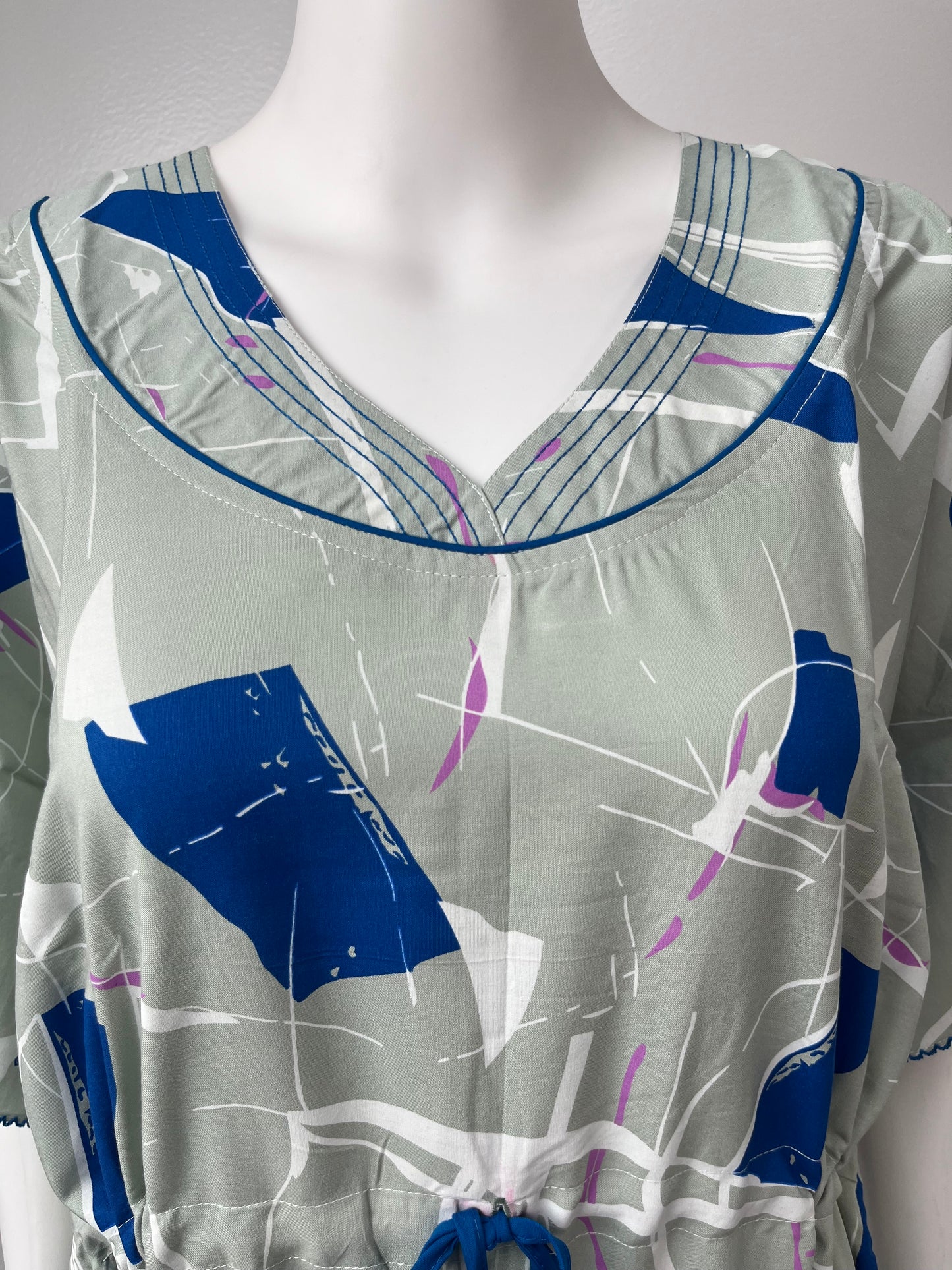 Grey Printed Rayon Kaftan Elegant & Classy