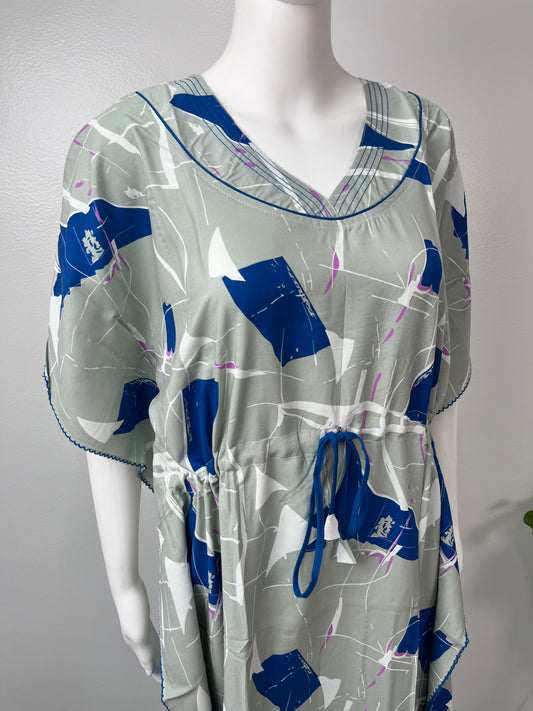 Grey Printed Rayon Kaftan Elegant & Classy