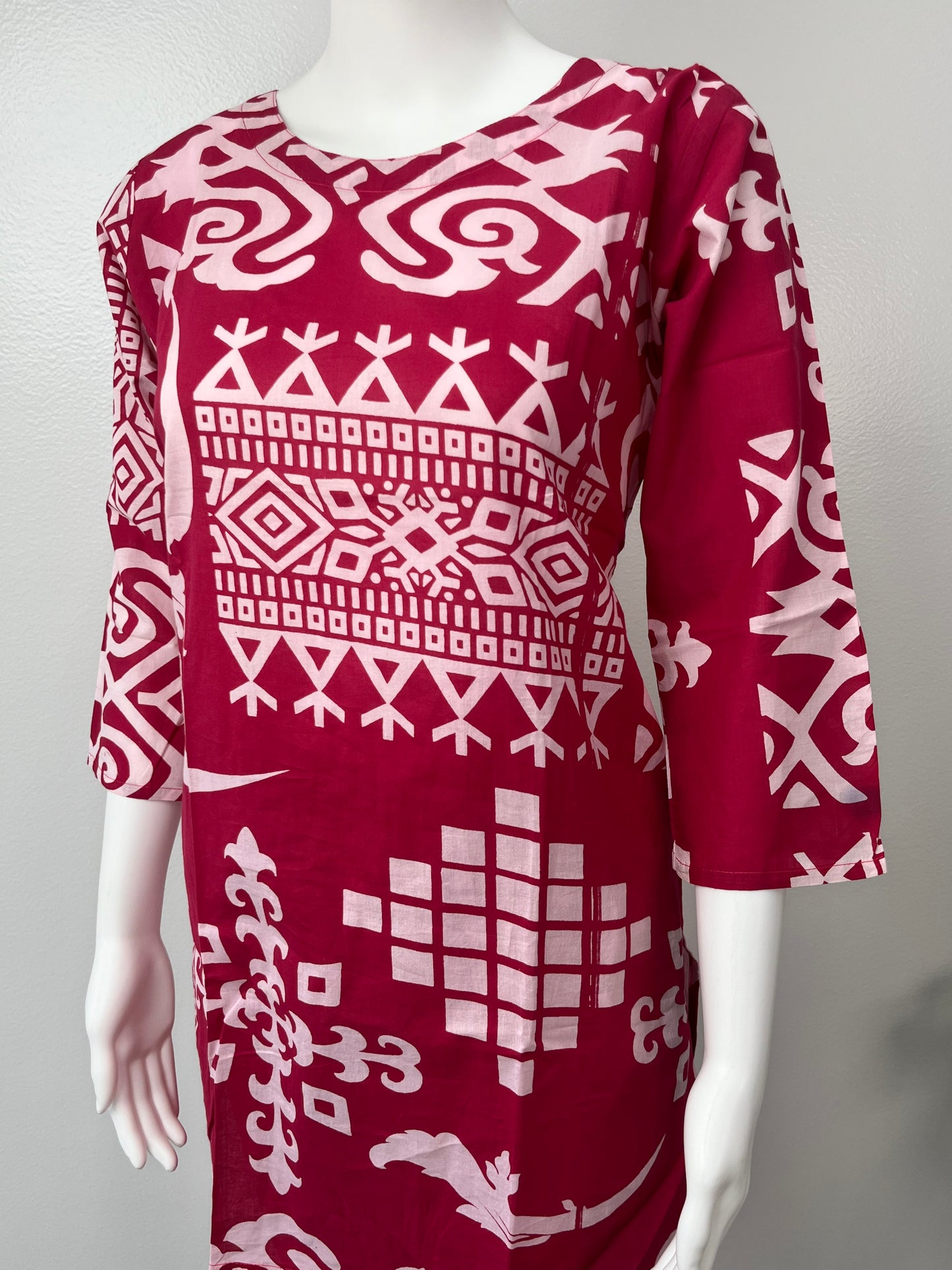 Tribal Red Maze Pure Cotton Loungewear Set