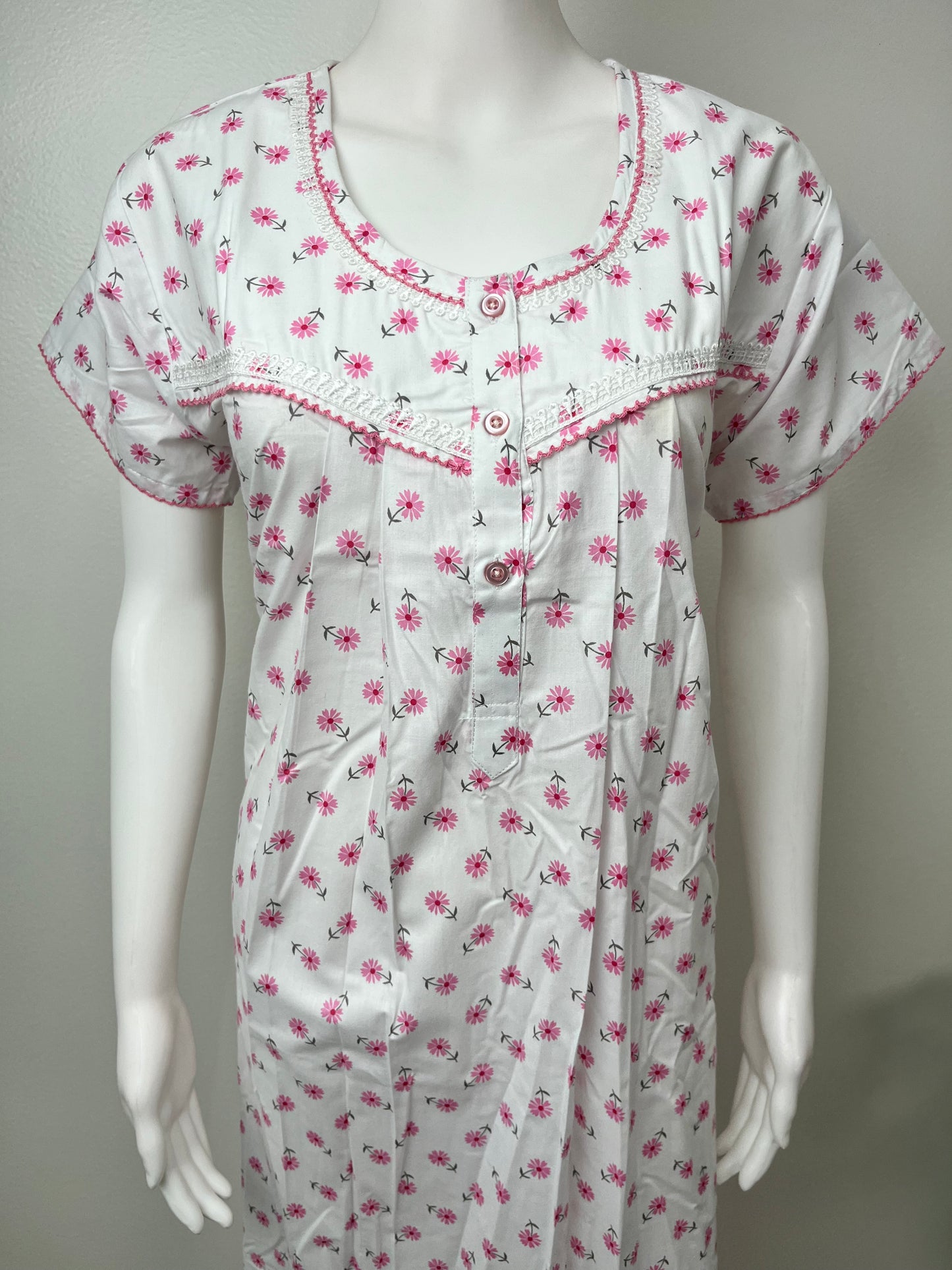Pink Flora Boutique Cotton Nighty Soft & Comfortable