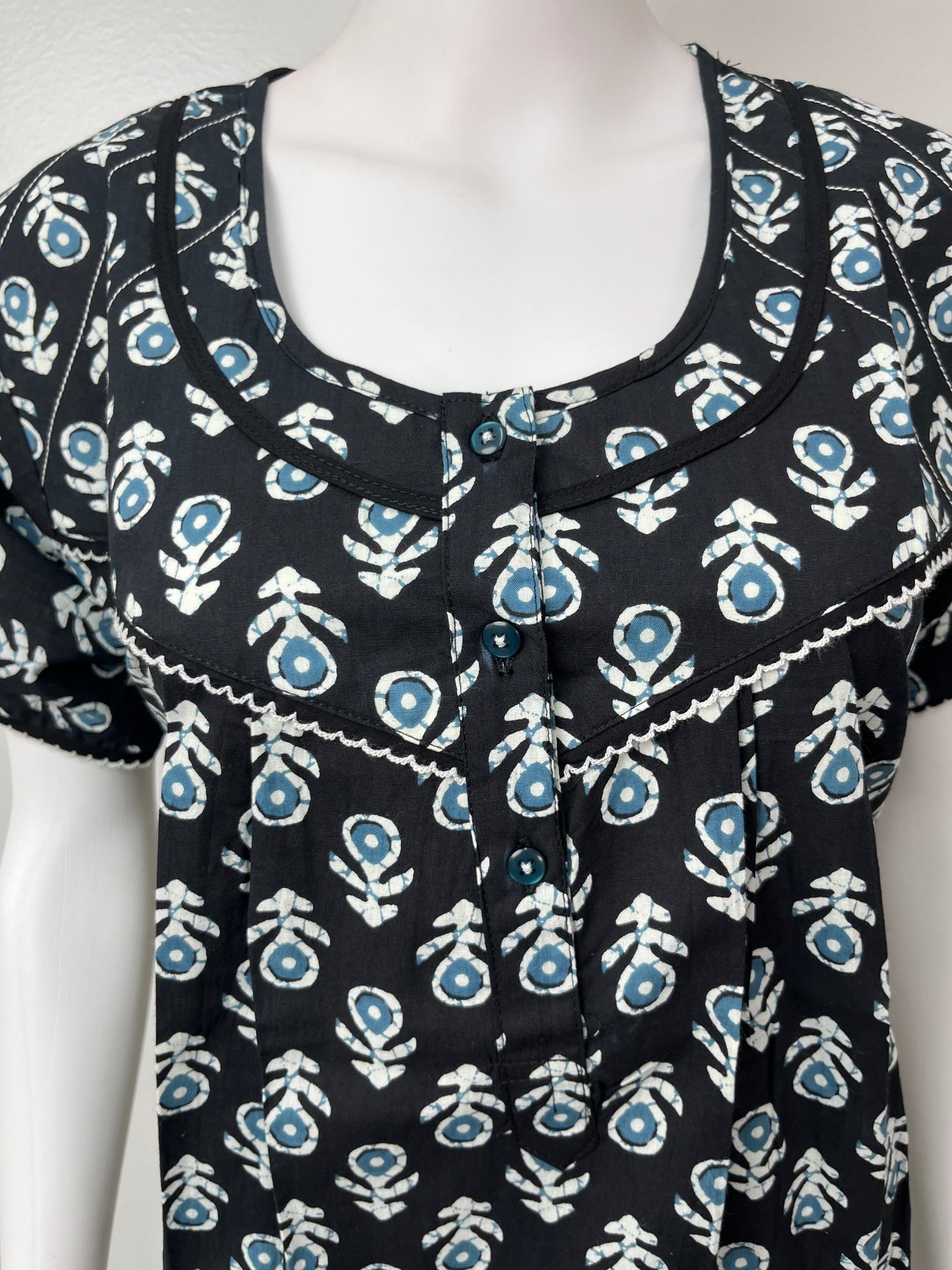 Black Pure Cotton Nighty for Women