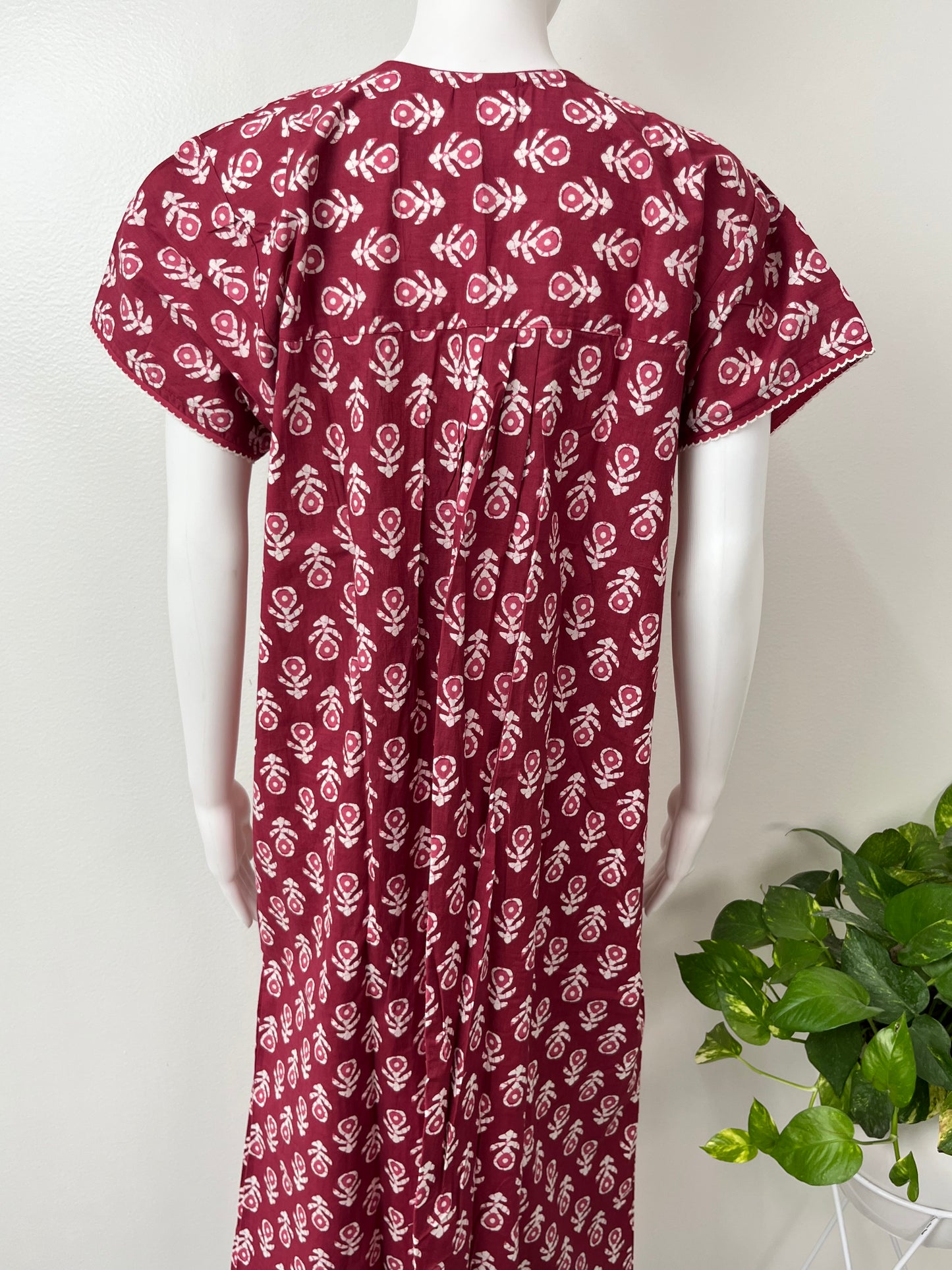 Hot Pink 100% Cotton Women's Nighty