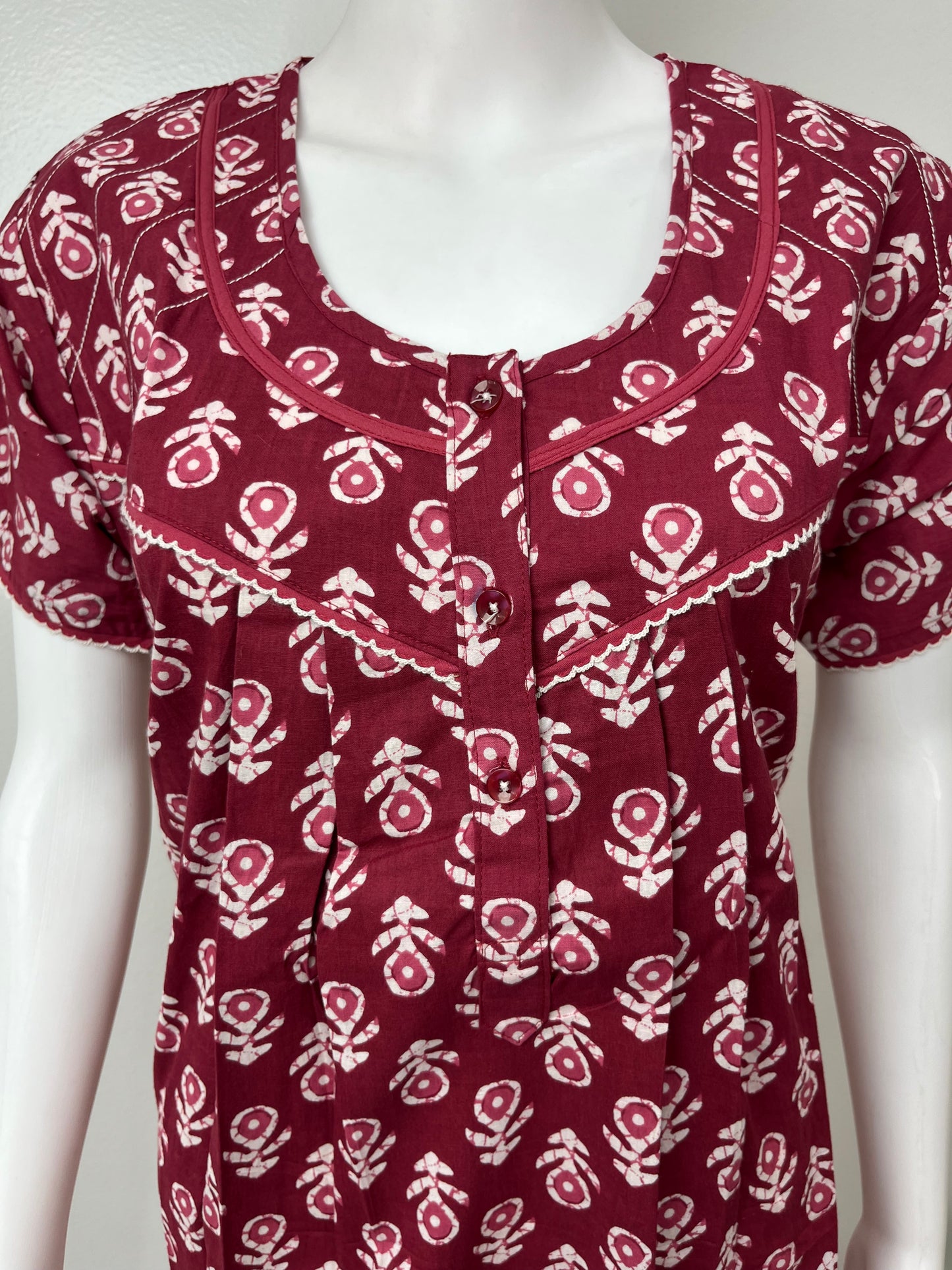 Hot Pink 100% Cotton Women's Nighty