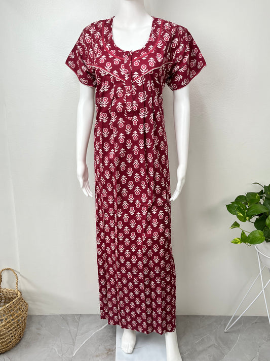 Hot Pink 100% Cotton Women's Nighty