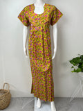 Yellow Printed 100% Cotton Nightgown