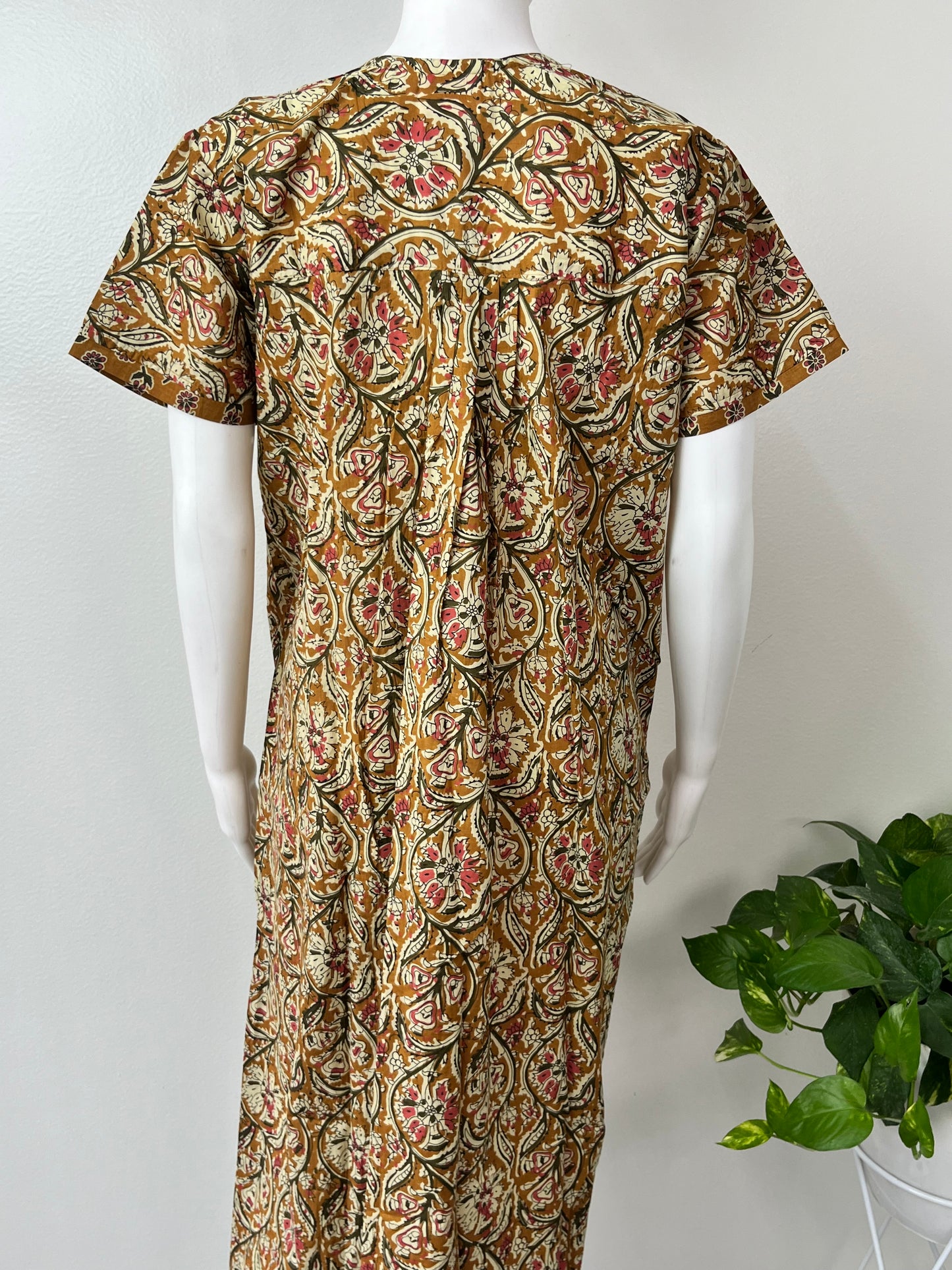 Mustard Printed 100% Cotton Nightgown