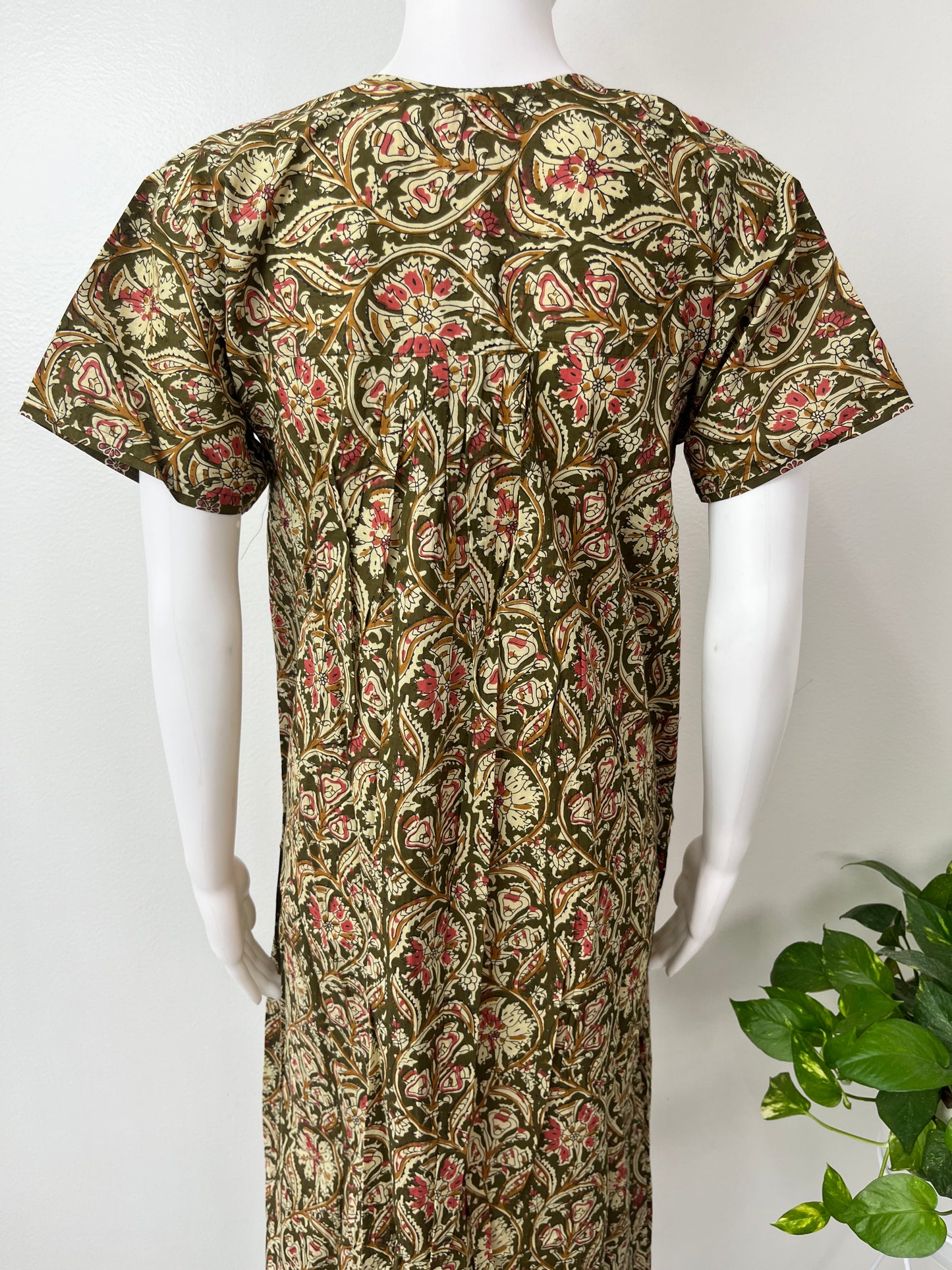 Bottle Green 100% Cotton Nightgown Soft & Comfortable