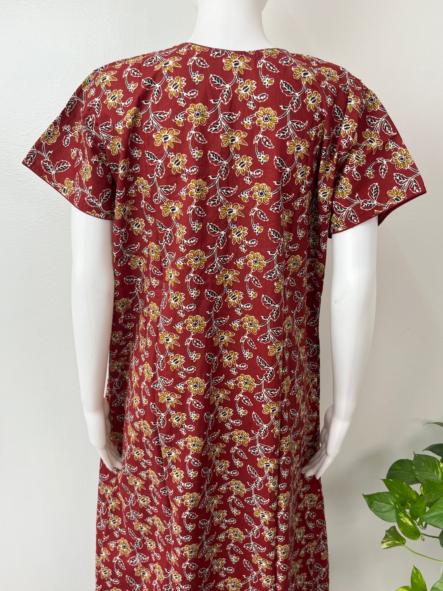 Maroon Printed 100% Cotton Nighty Soft & Comfortable