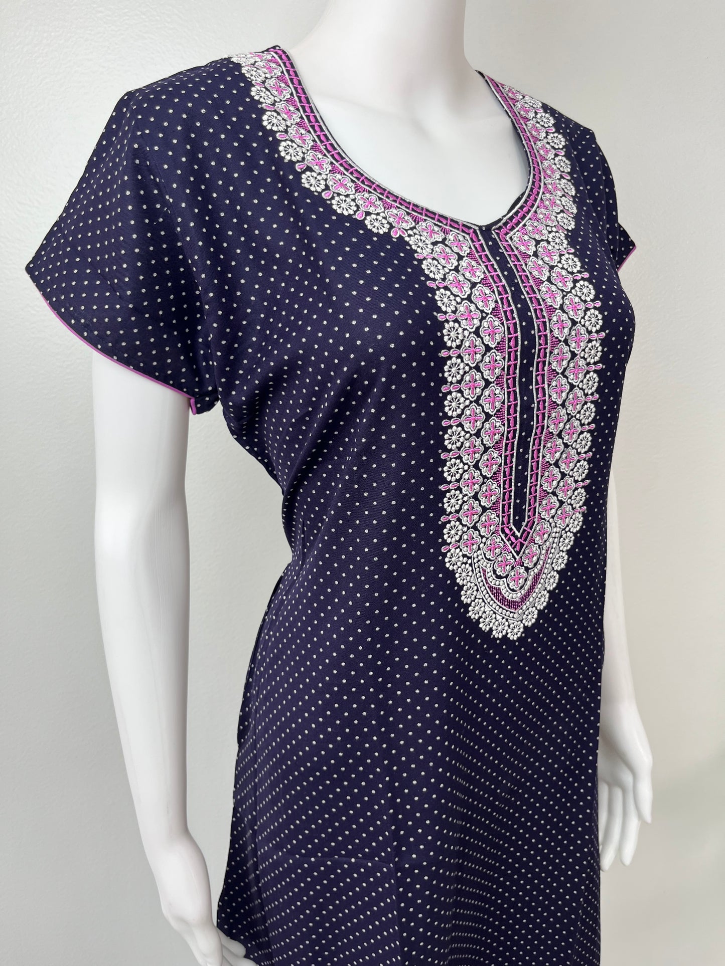 Purple Premium Alpine Embroidered Nightgown