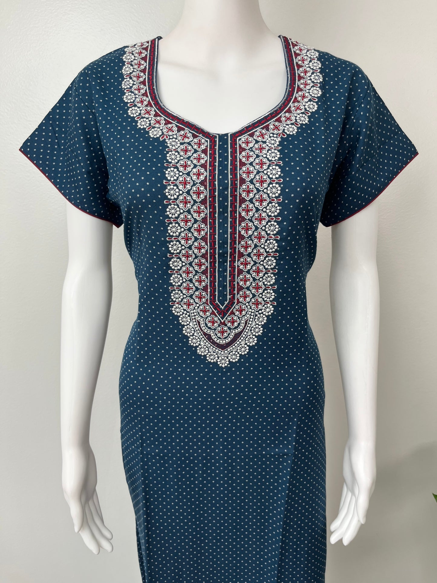 Turquoise Soft & Stylish Alpine Fabric Nighty