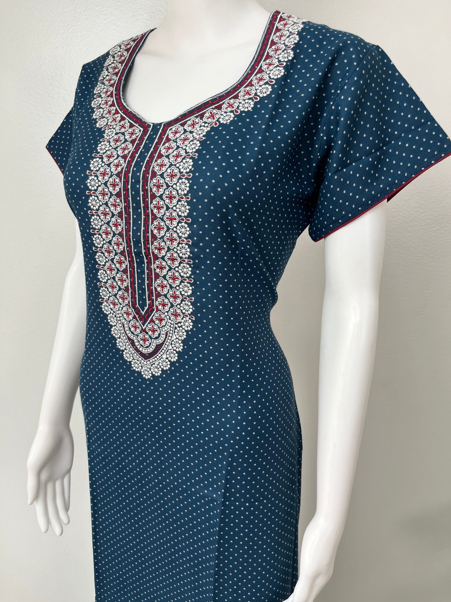 Turquoise Soft & Stylish Alpine Fabric Nighty