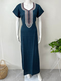 Turquoise Soft & Stylish Alpine Fabric Nighty