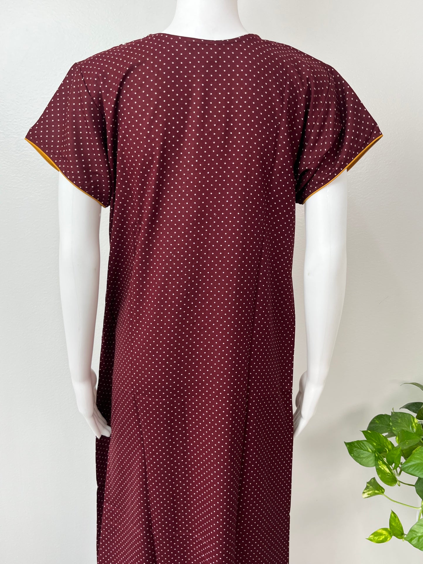 Maroon Elegant Comfort Alpine Fabric Nighty