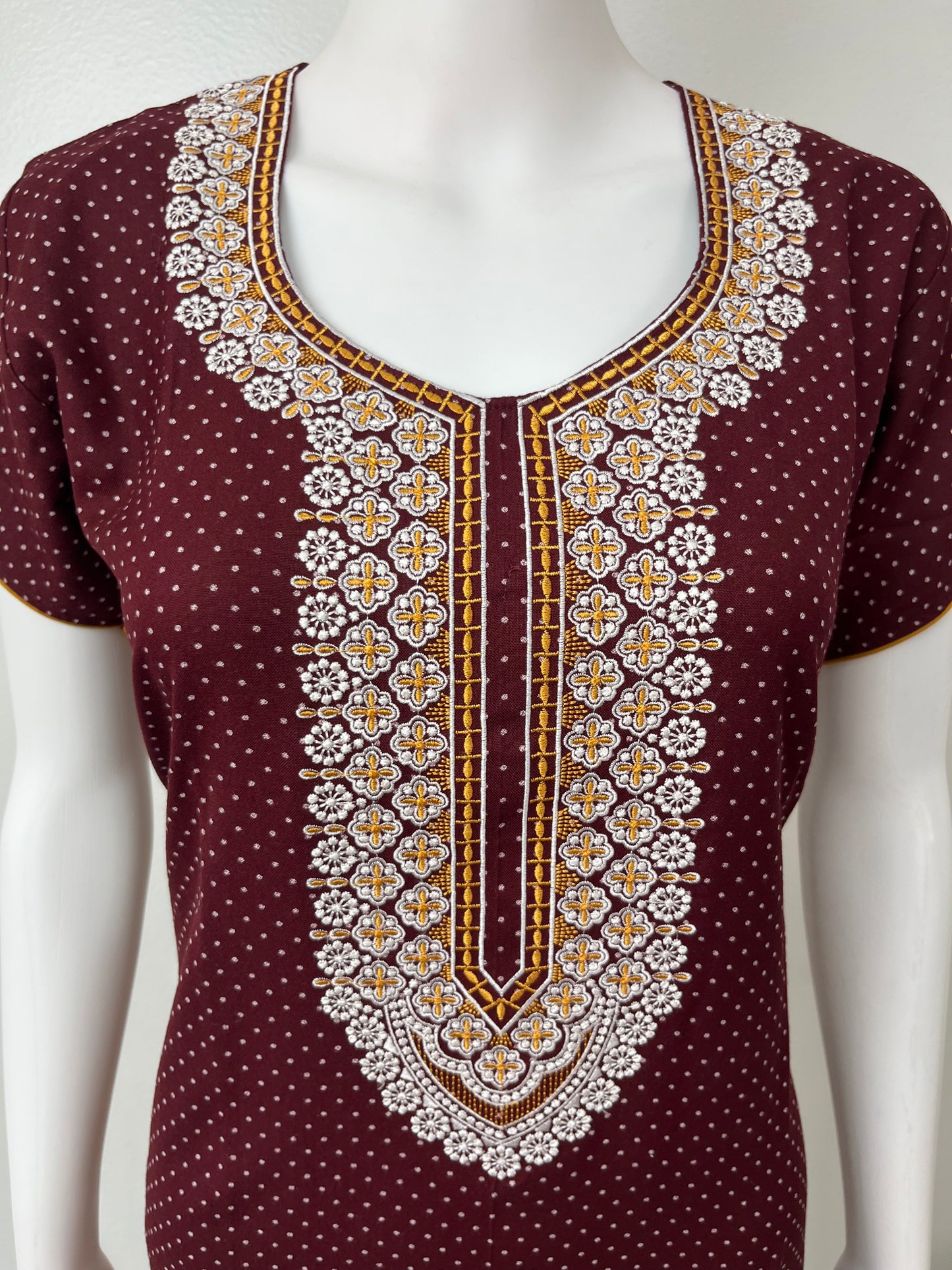 Maroon Elegant Comfort Alpine Fabric Nighty