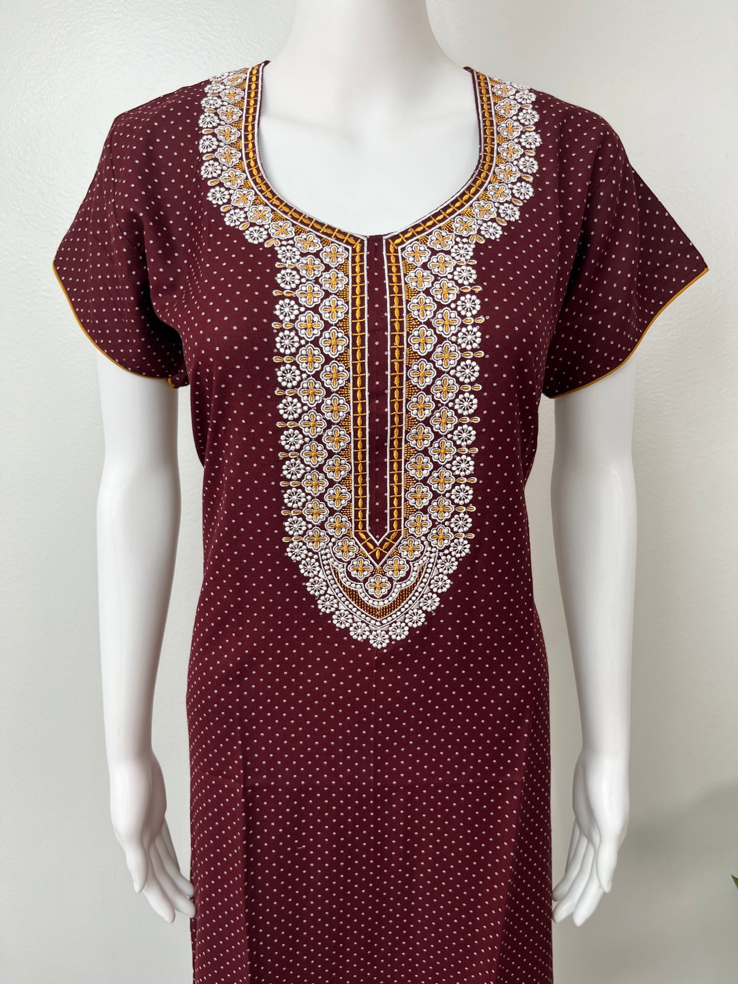 Maroon Elegant Comfort Alpine Fabric Nighty