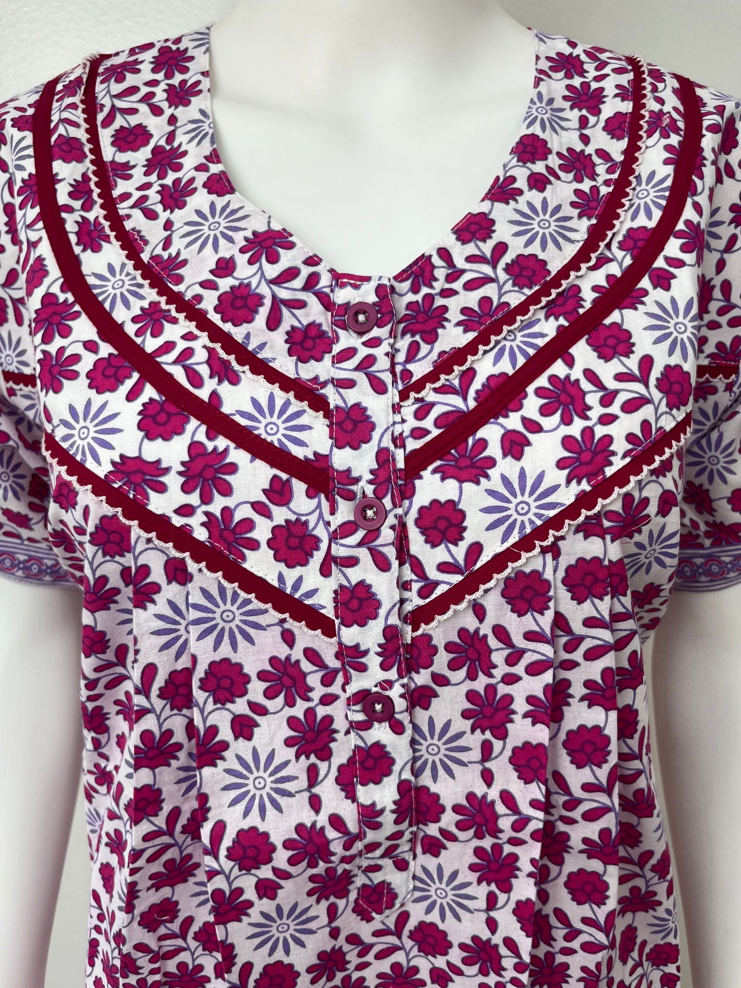 Floral 100% Cotton Nightgown Soft & Breathable