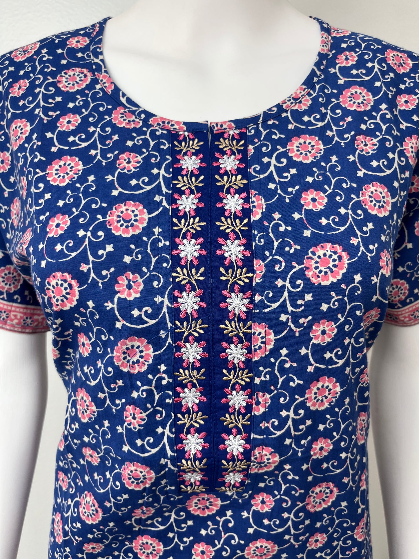 Royal Blue 100% Cotton Nighty Comfortable & Elegant