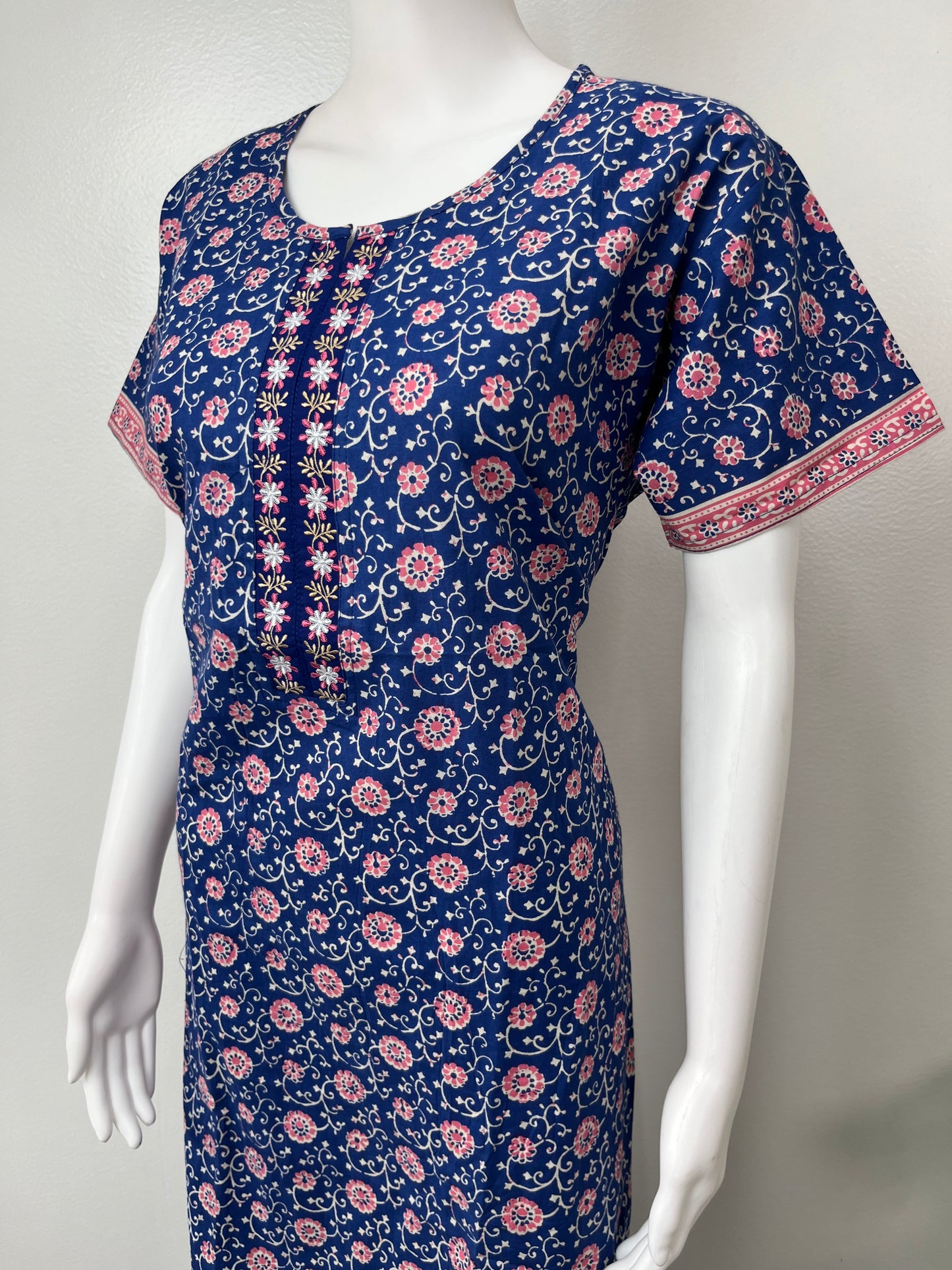 Royal Blue 100% Cotton Nighty Comfortable & Elegant