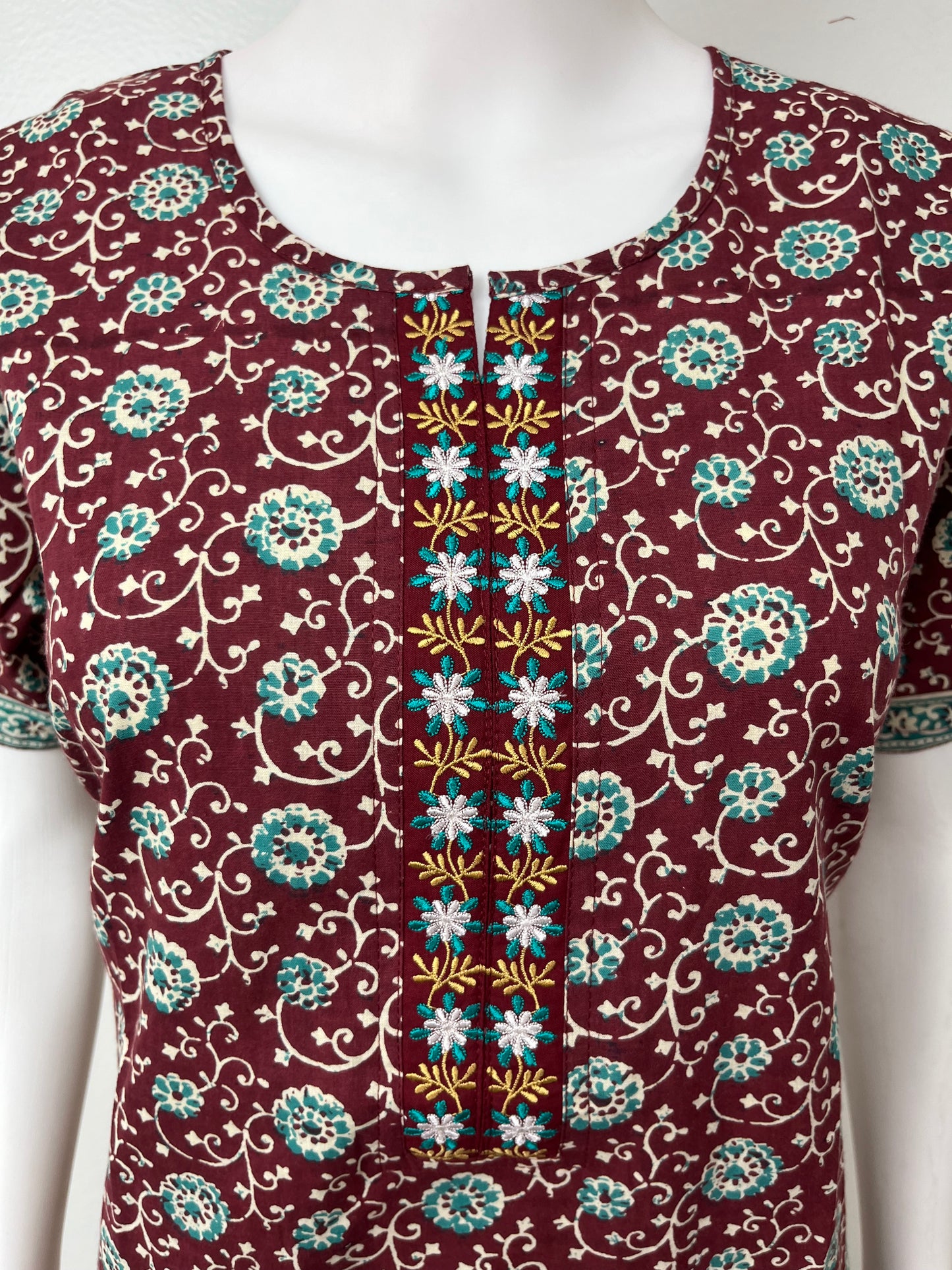 Maroon Pure Cotton Nighty Soft & Comfortable.