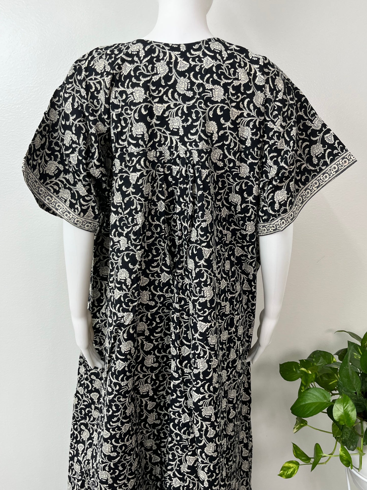 Black Pleated 100% Cotton Nightgown