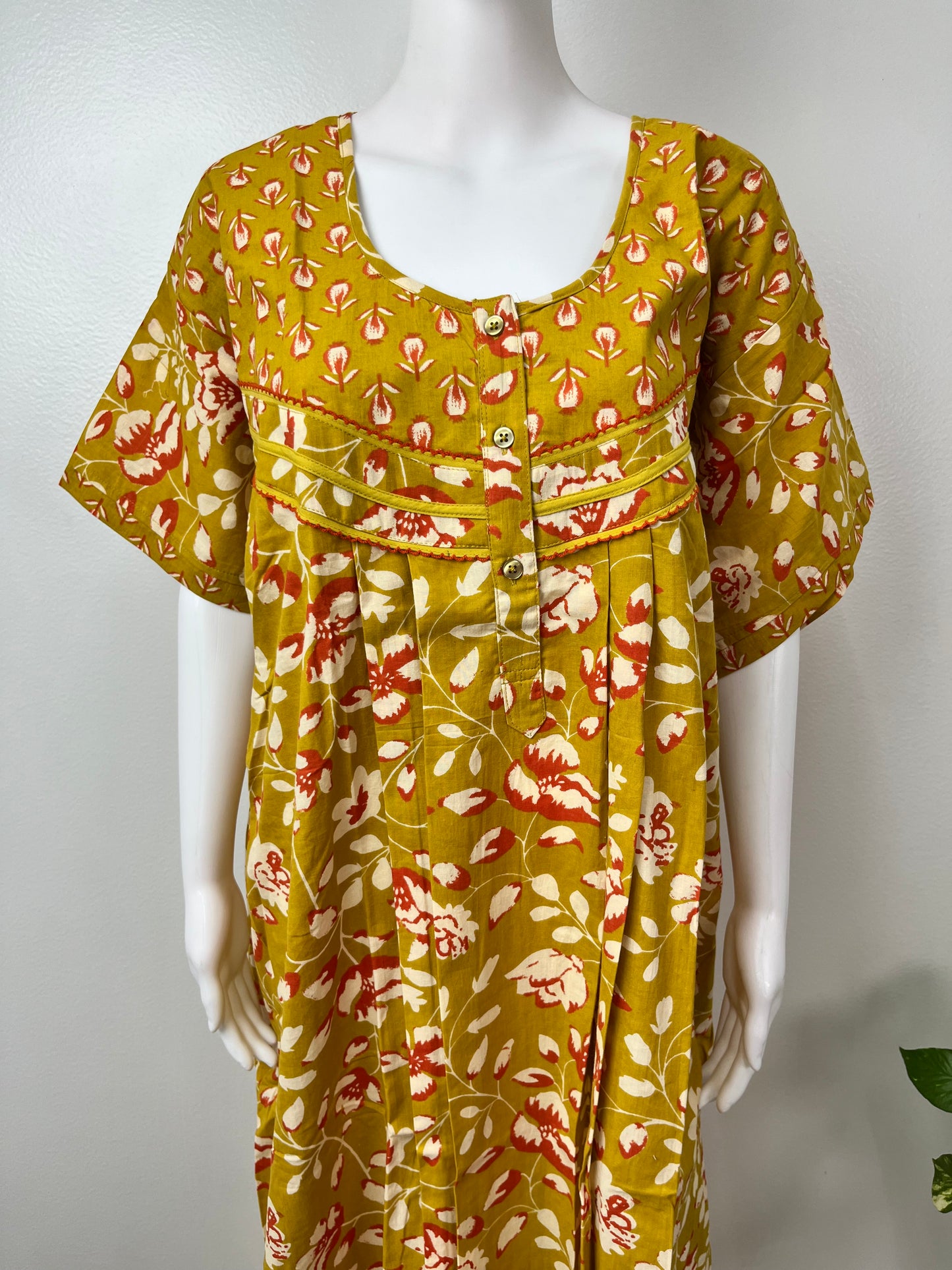 Mustard 100% Cotton Nighty Comfortable & Elegant