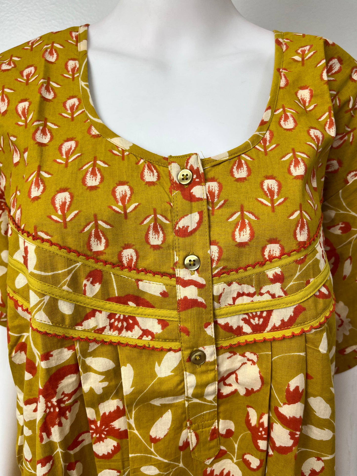 Mustard 100% Cotton Nighty Comfortable & Elegant