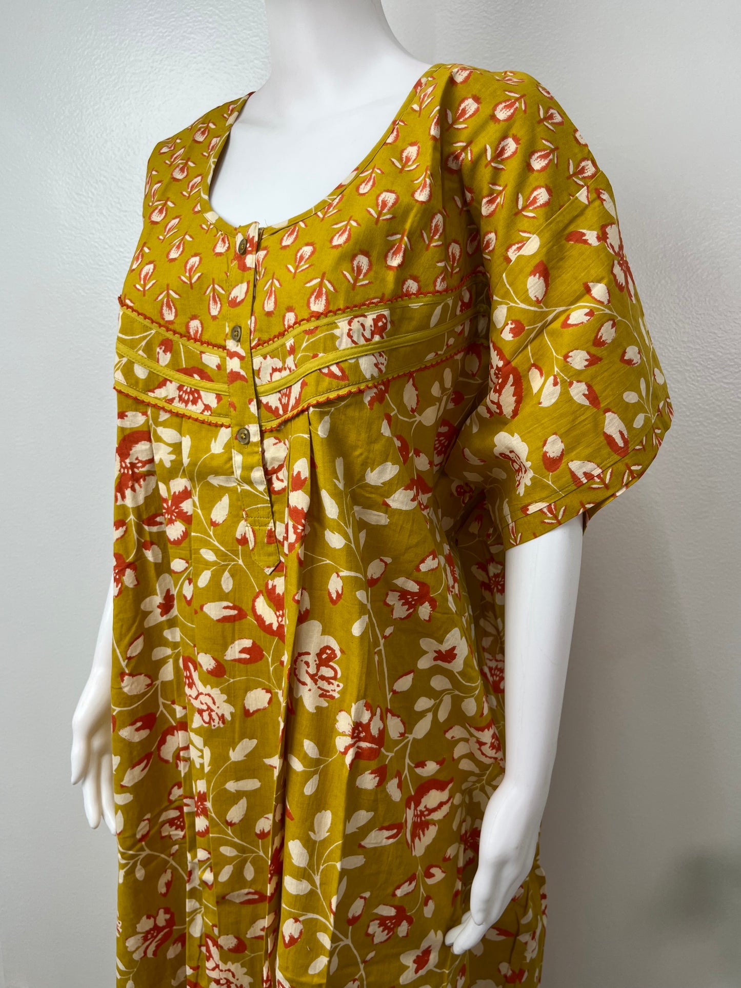 Mustard 100% Cotton Nighty Comfortable & Elegant