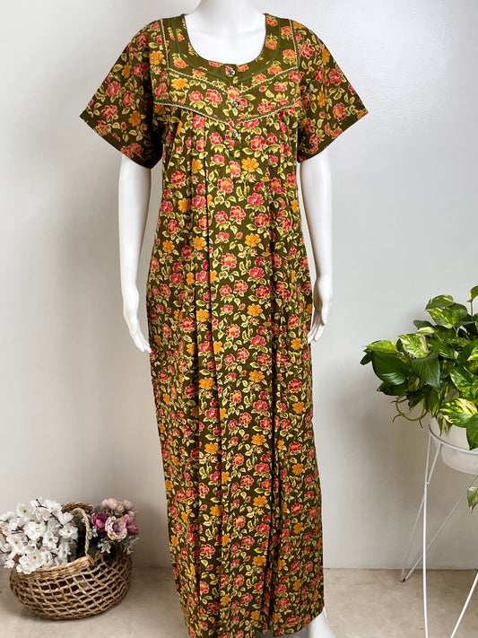 Pure Cotton Nightgown Printed Design & Soft Breathable Fabric