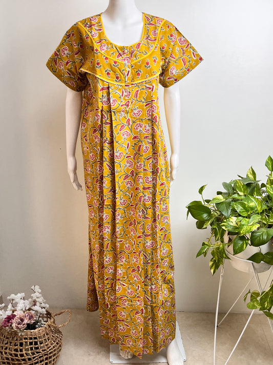 Printed Pure Cotton Nighty Comfortable & Skin-Friendly Sleepwear