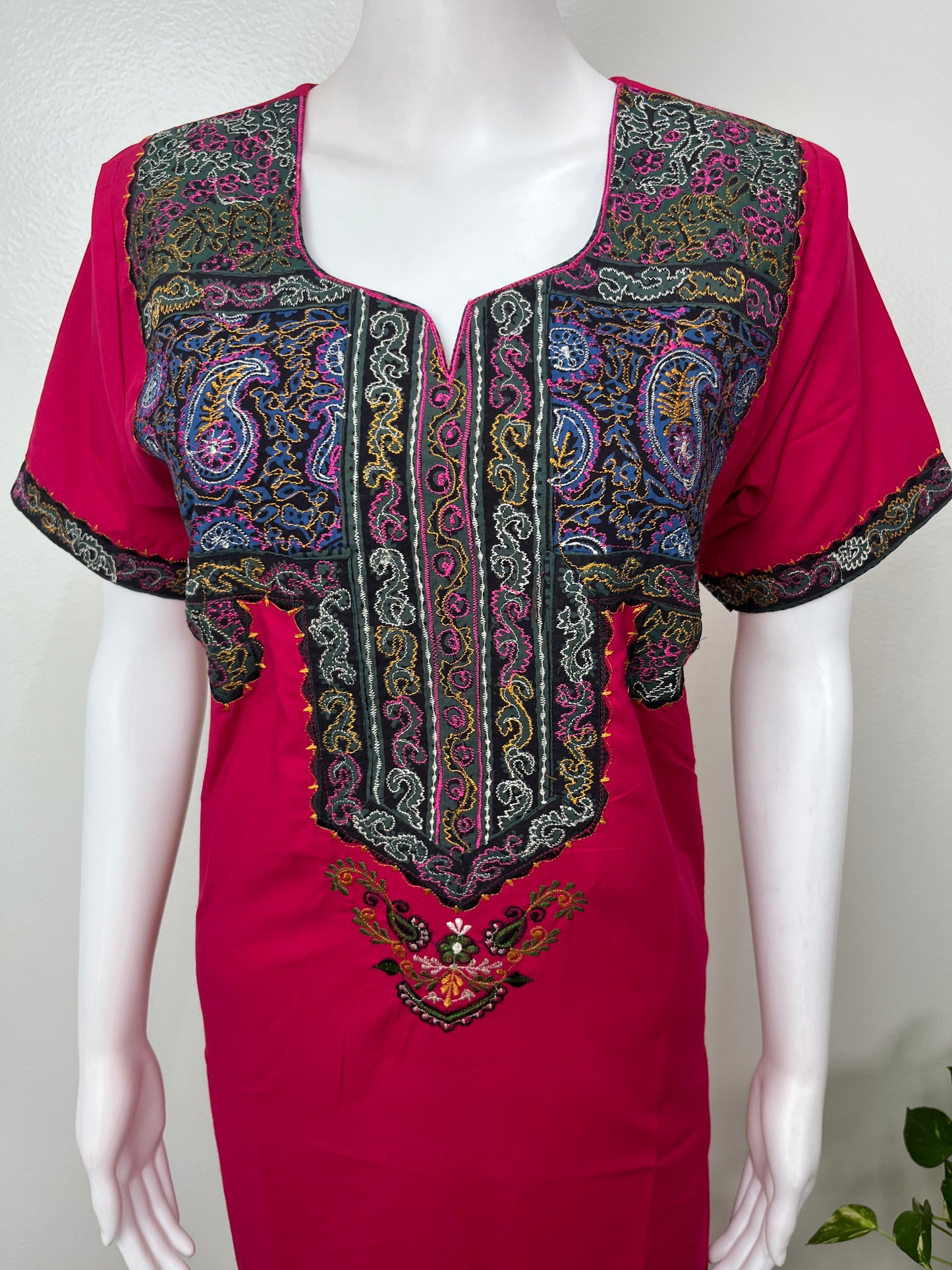 Hot Pink Graceful Bizzylizzy Nightgown with Embroidery