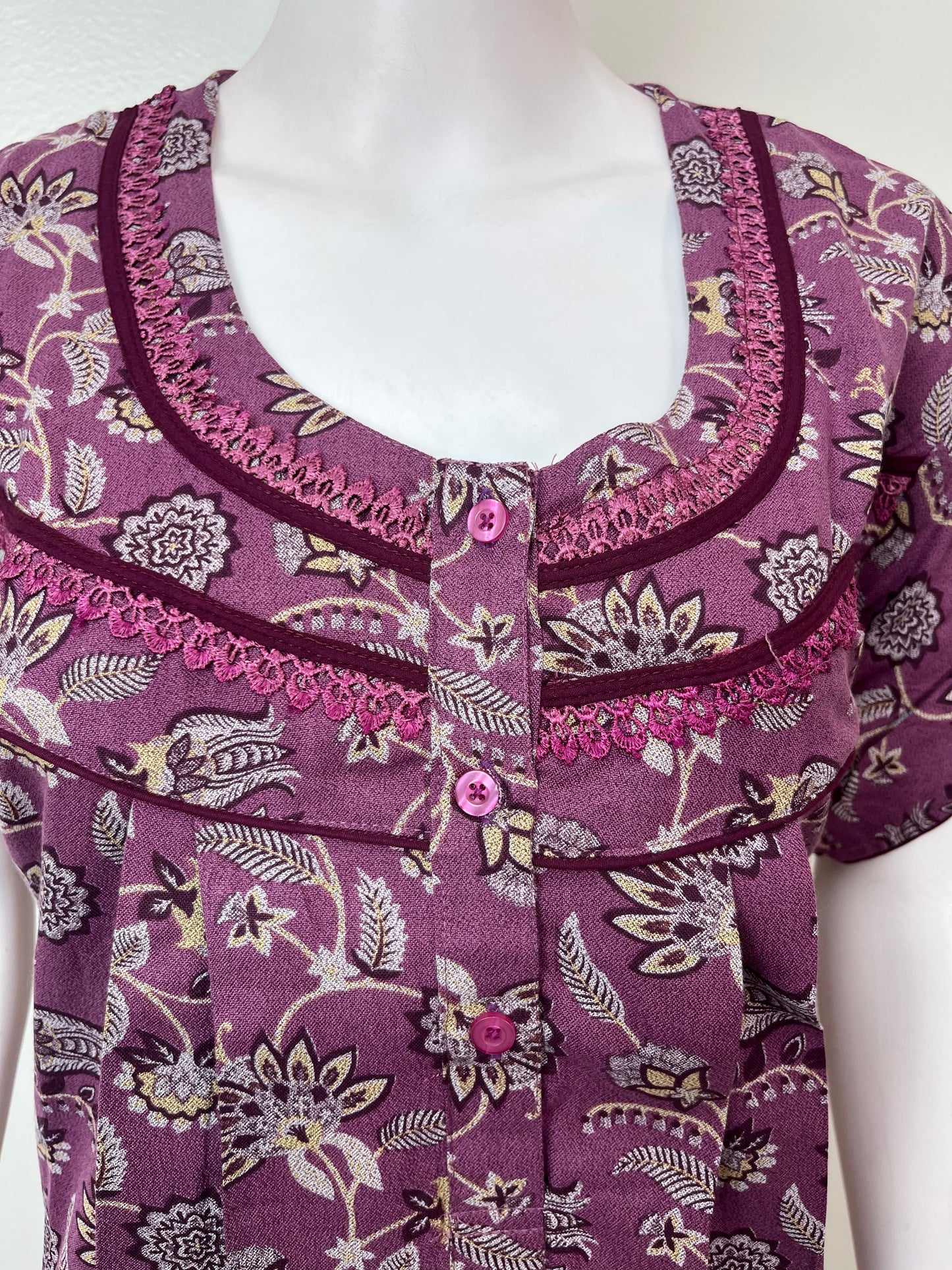 Purple Soft & Breathable Alpine Fabric Nightgown for Women