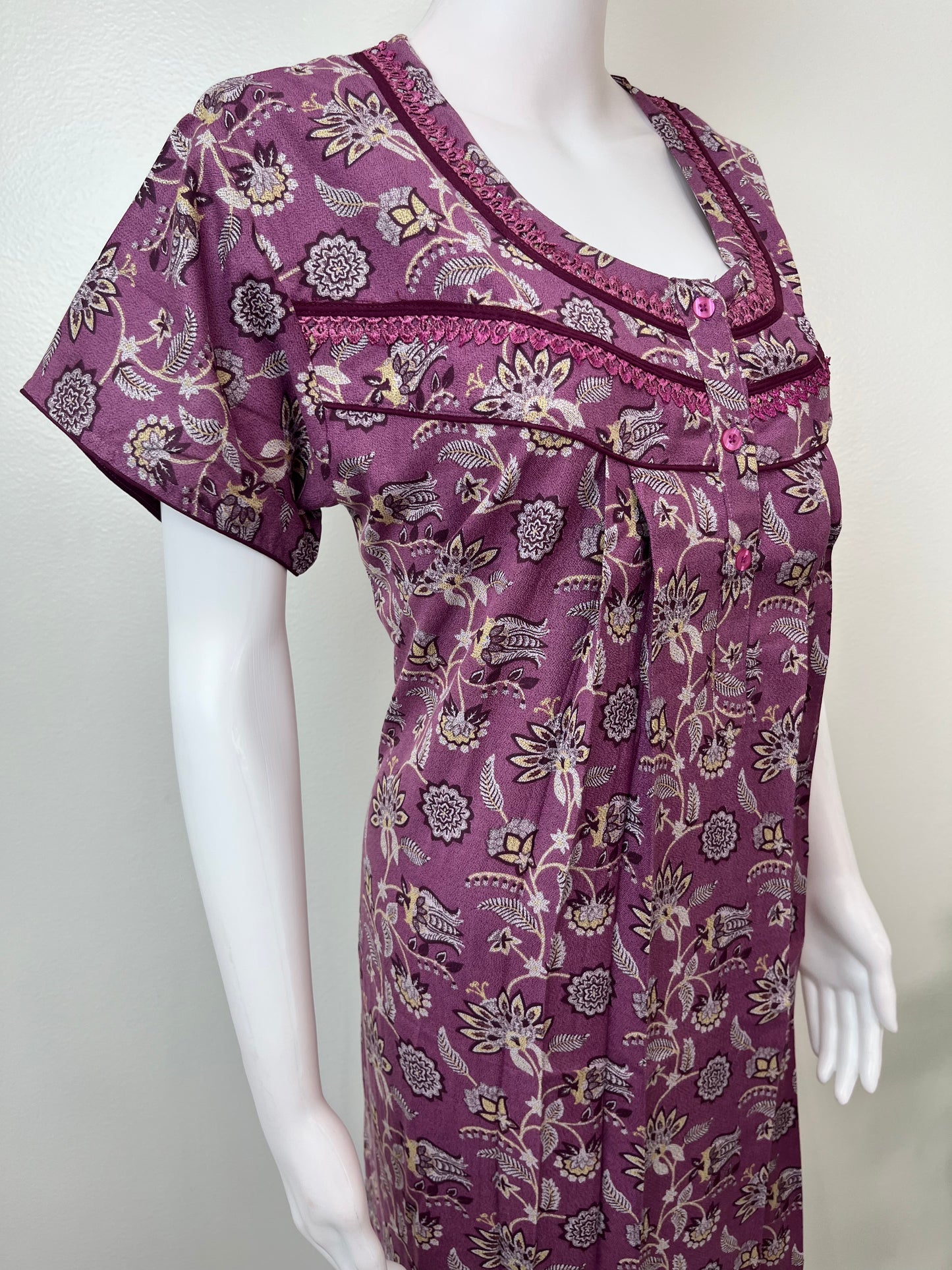 Purple Soft & Breathable Alpine Fabric Nightgown for Women
