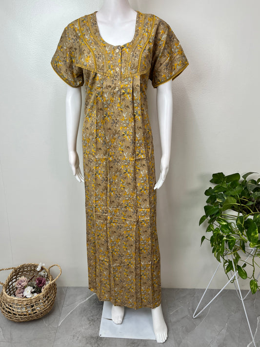 Pleated Style Alpine Nightgown for Women