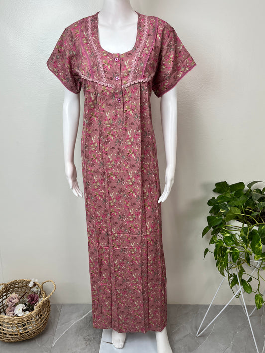 Pink Soft & Breathable Alpine Nighty Perfect for All Seasons