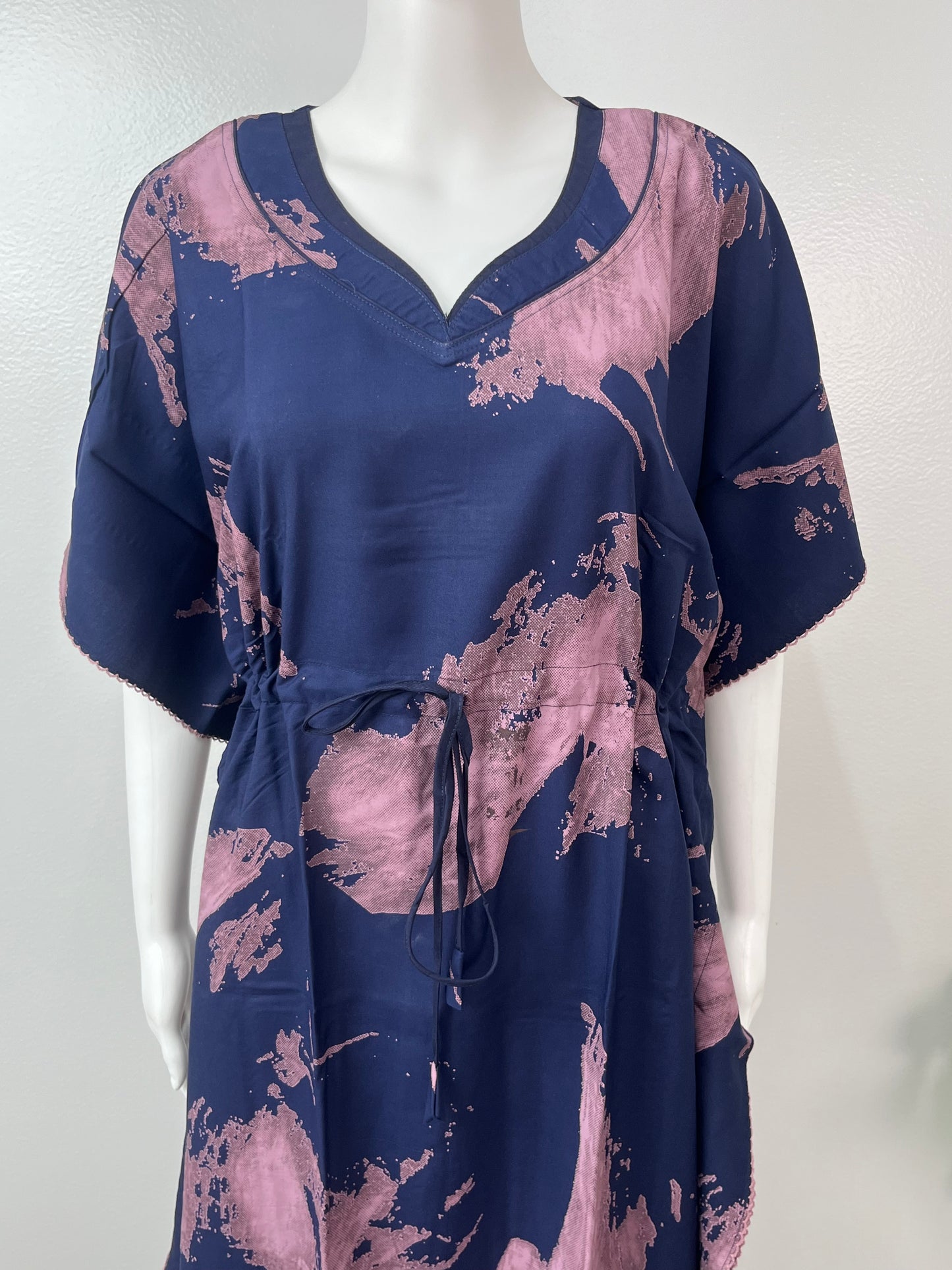 Navy Blue Rayon Kaftan Elegant & Classy