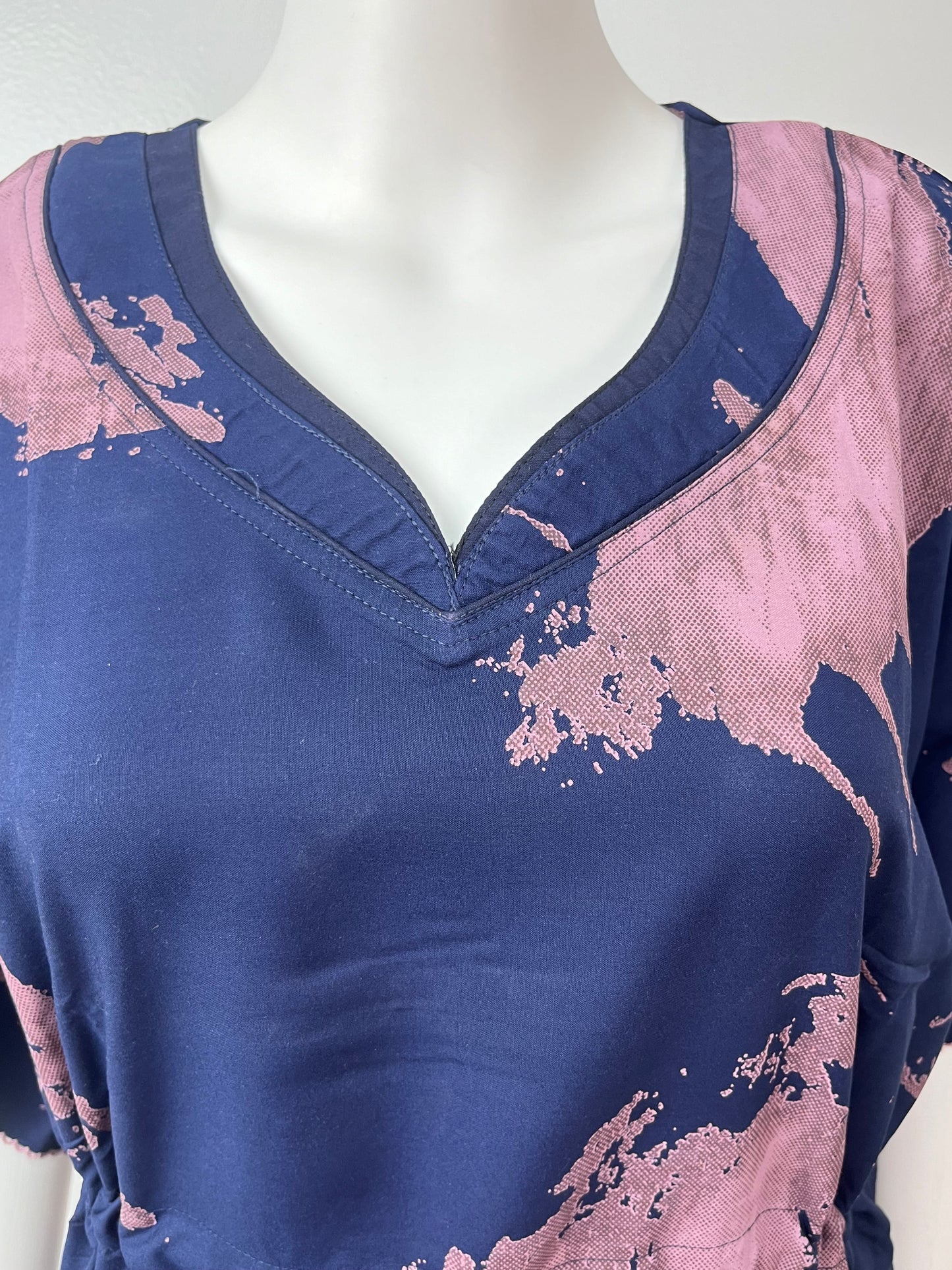 Navy Blue Rayon Kaftan Elegant & Classy