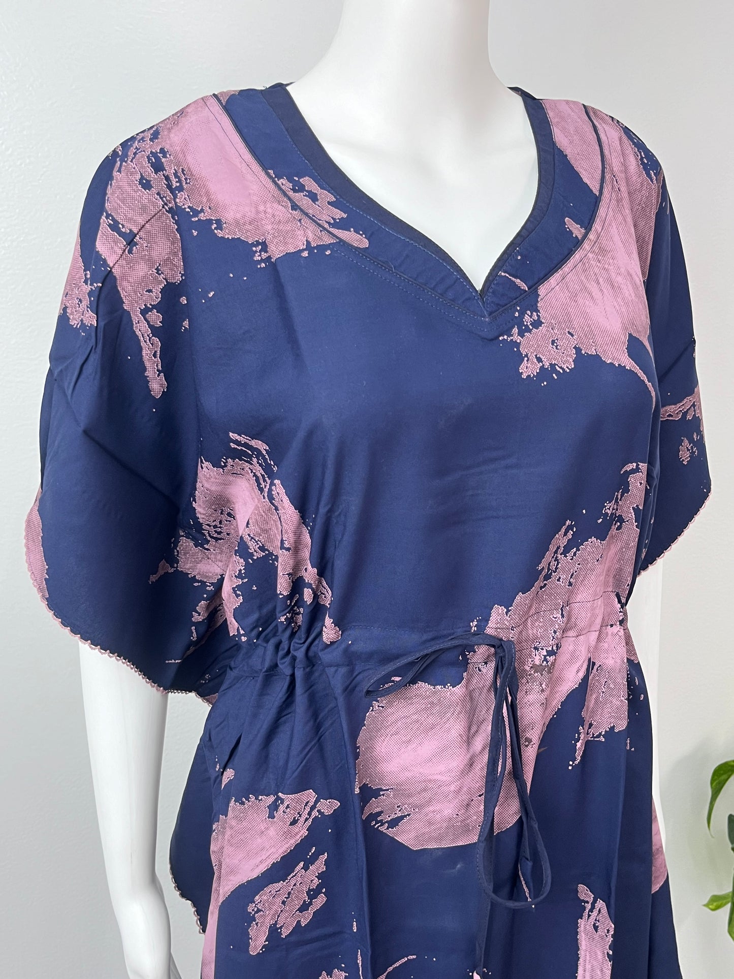 Navy Blue Rayon Kaftan Elegant & Classy