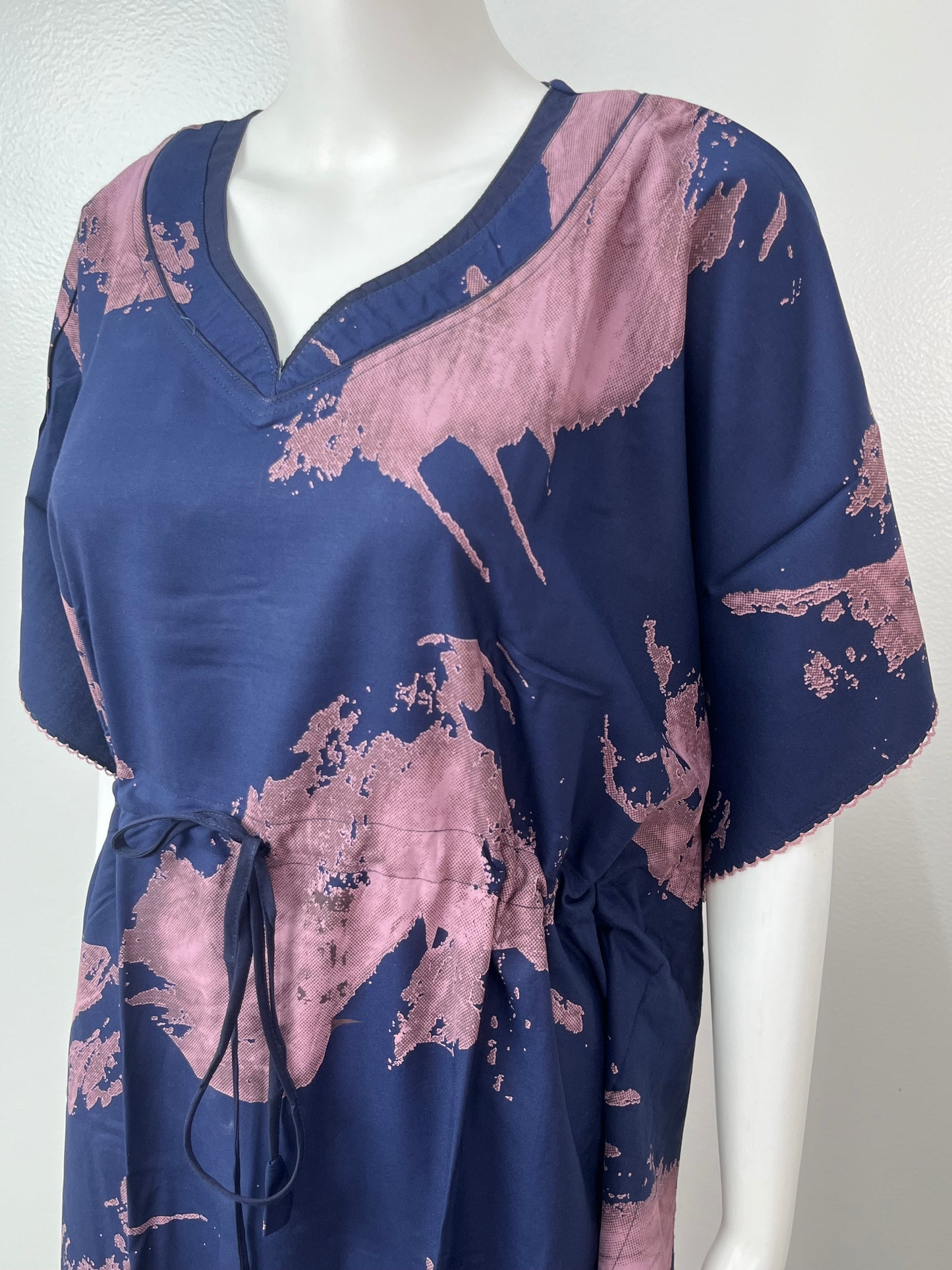 Navy Blue Rayon Kaftan Elegant & Classy