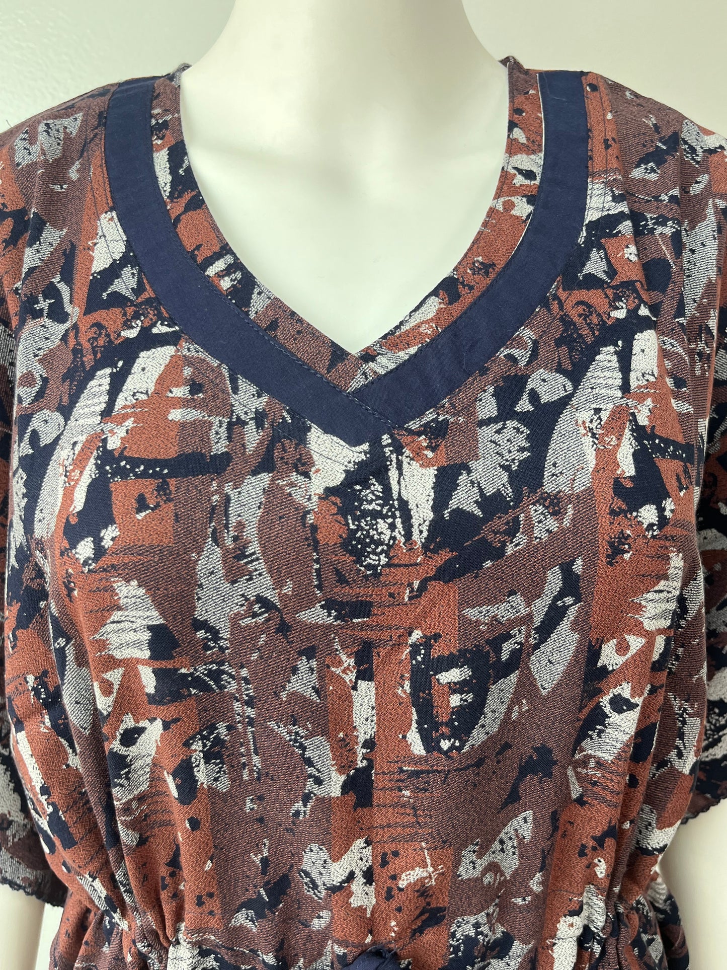 Navy Blue Printed Premium Alpine Fabric Kaftan