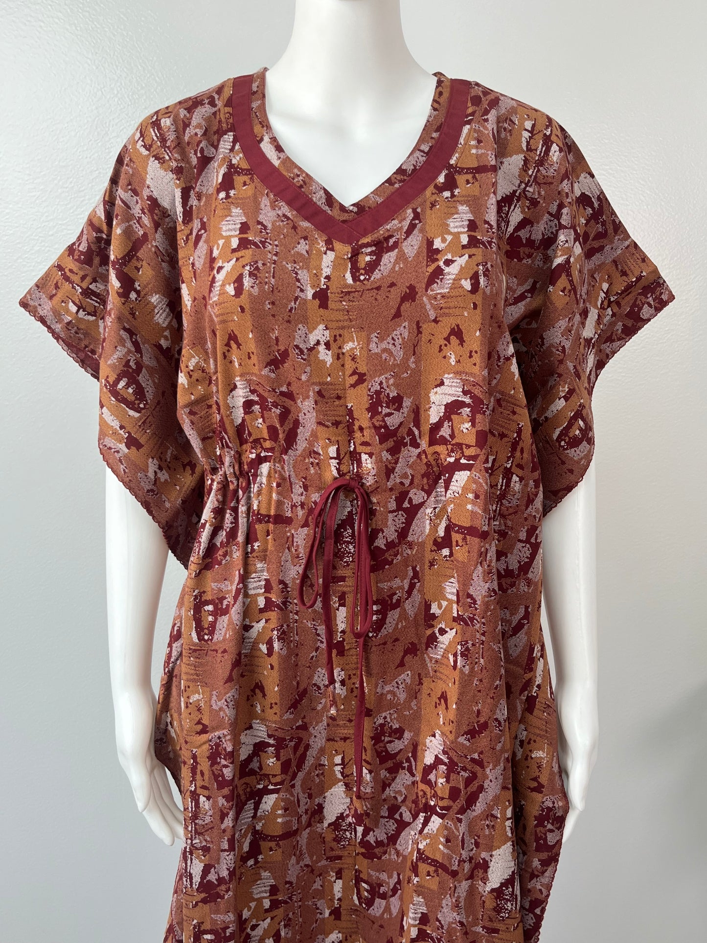 Maroon Printed Soft Alpine Kaftan