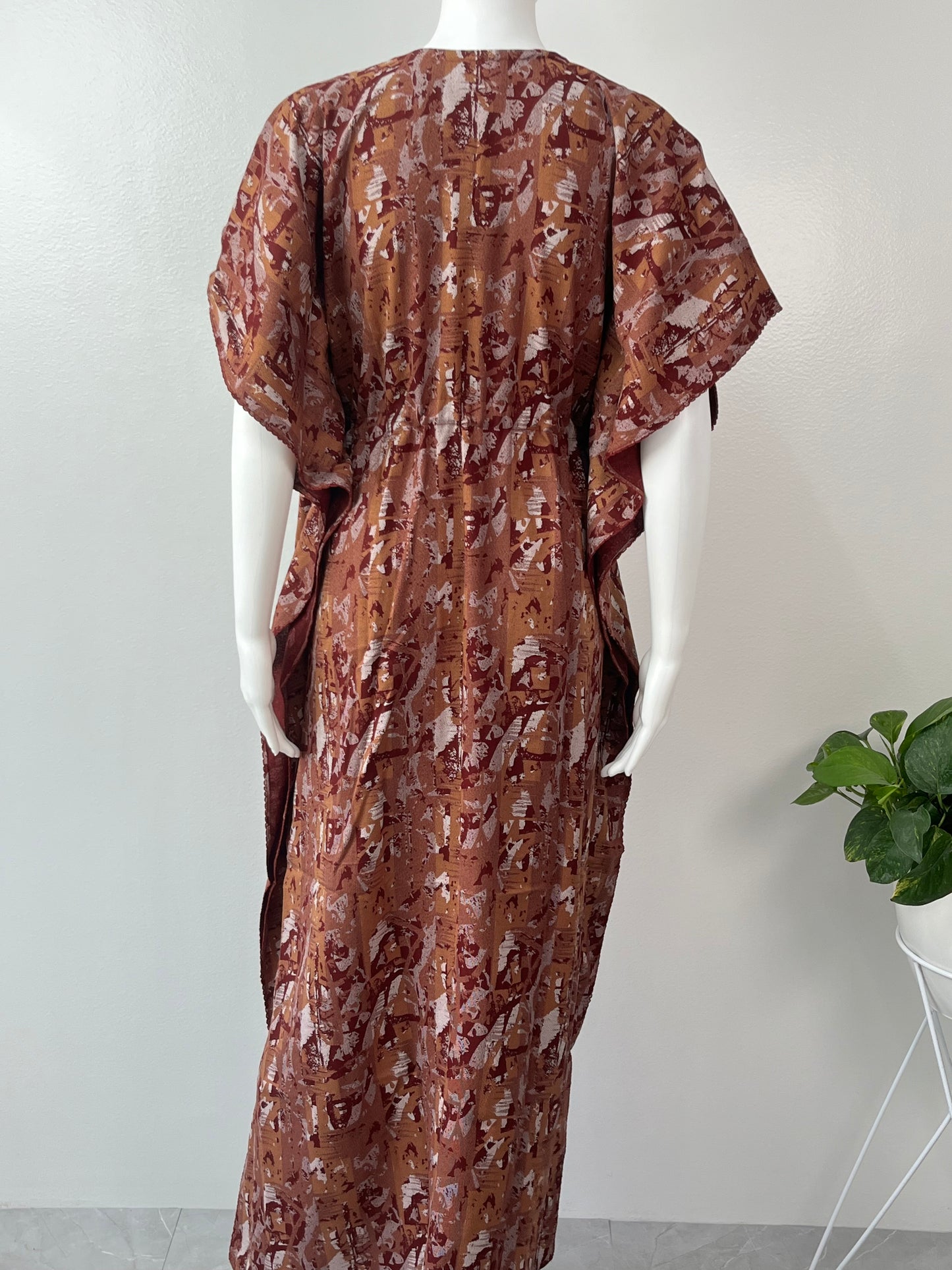 Maroon Printed Soft Alpine Kaftan