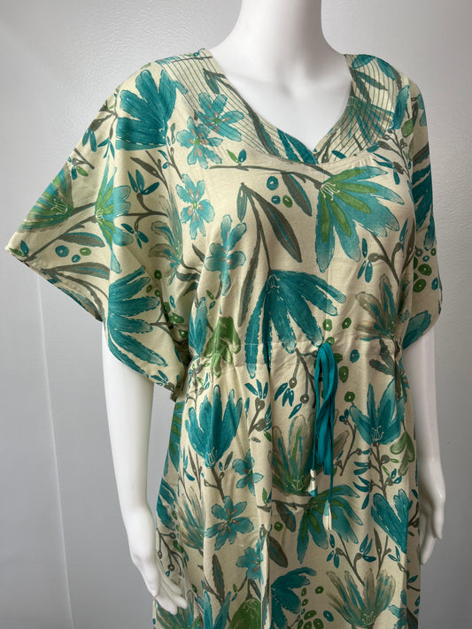 Green Foliage Premium Alpine Fabric Kaftan