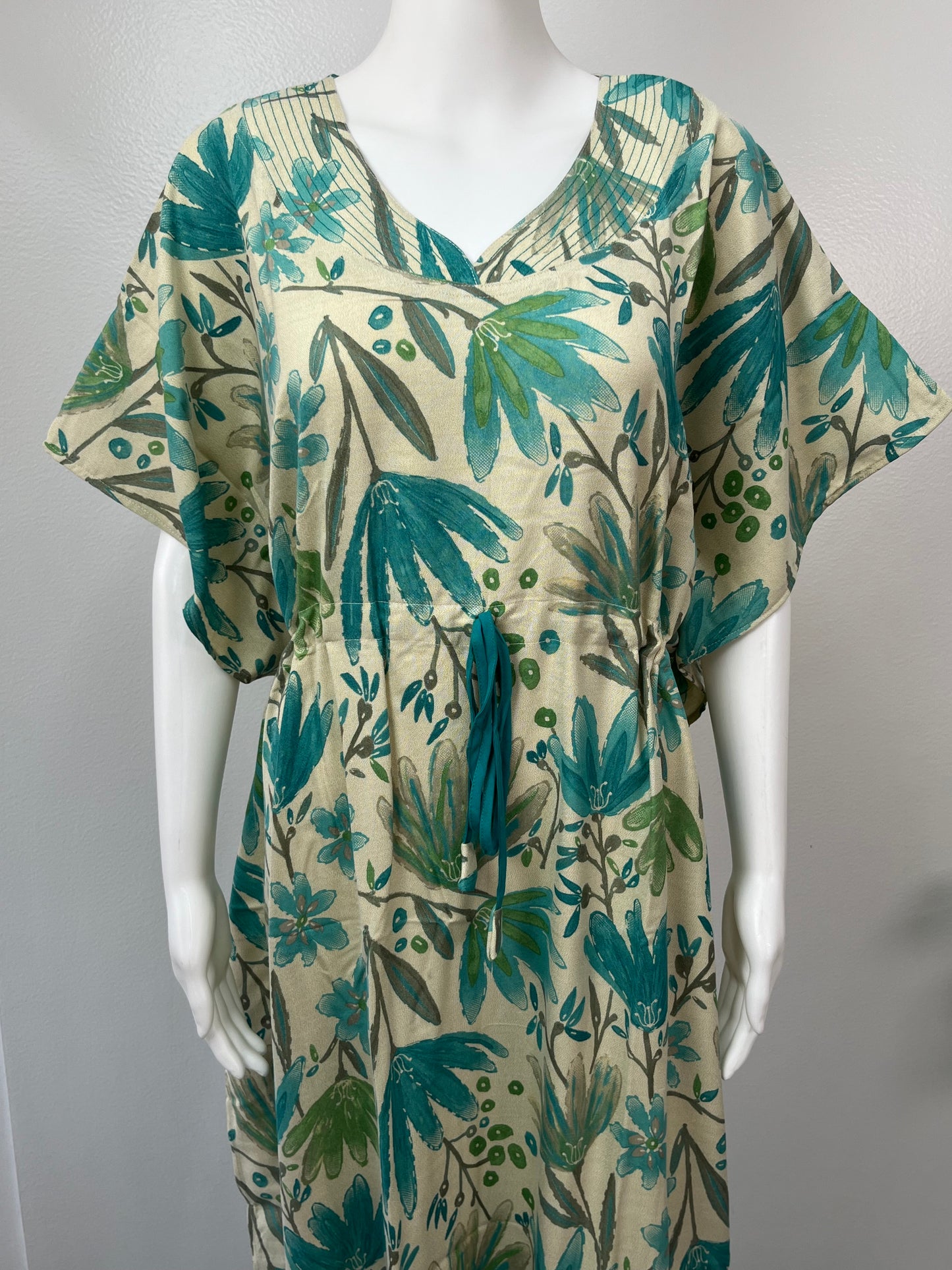 Green Foliage Premium Alpine Fabric Kaftan